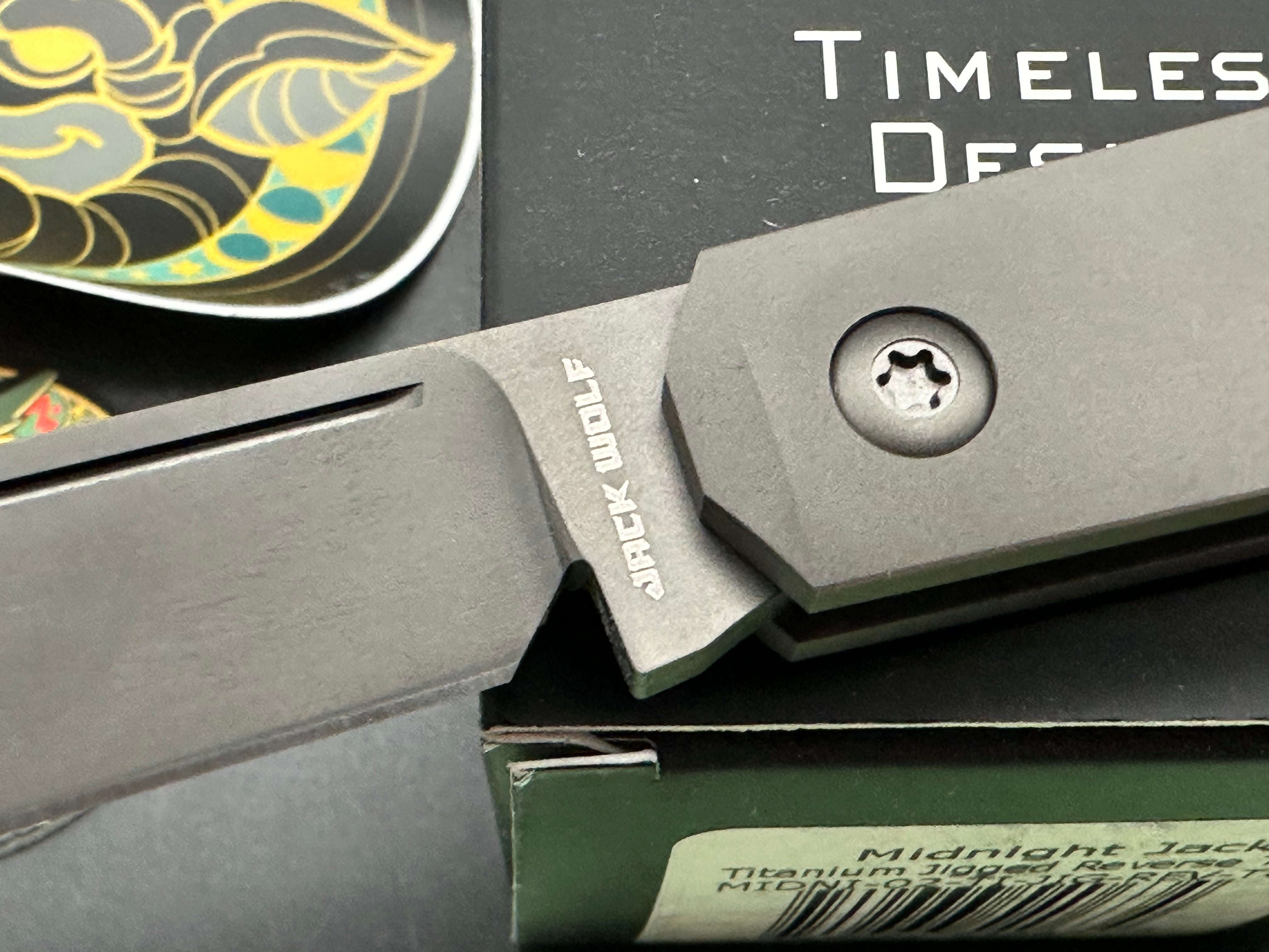 Jack Wolf Knives Midnight Jack - CPM-S90V - Reverse Tux Jigged Titanium