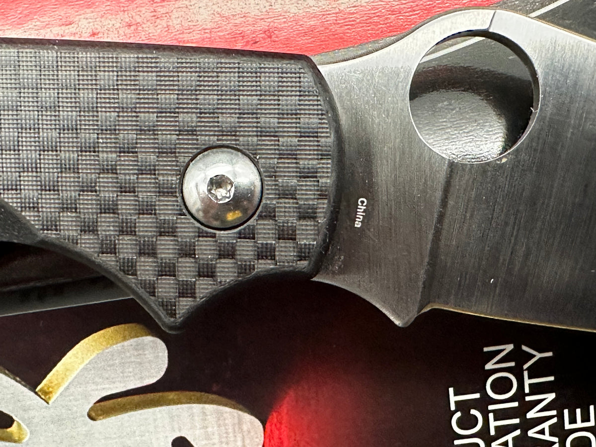 Spyderco ButtonUp, 3.27" 8Cr13MoV Satin Modified Clip Point Blade with Carbon FIber-G10 Laminate Scales