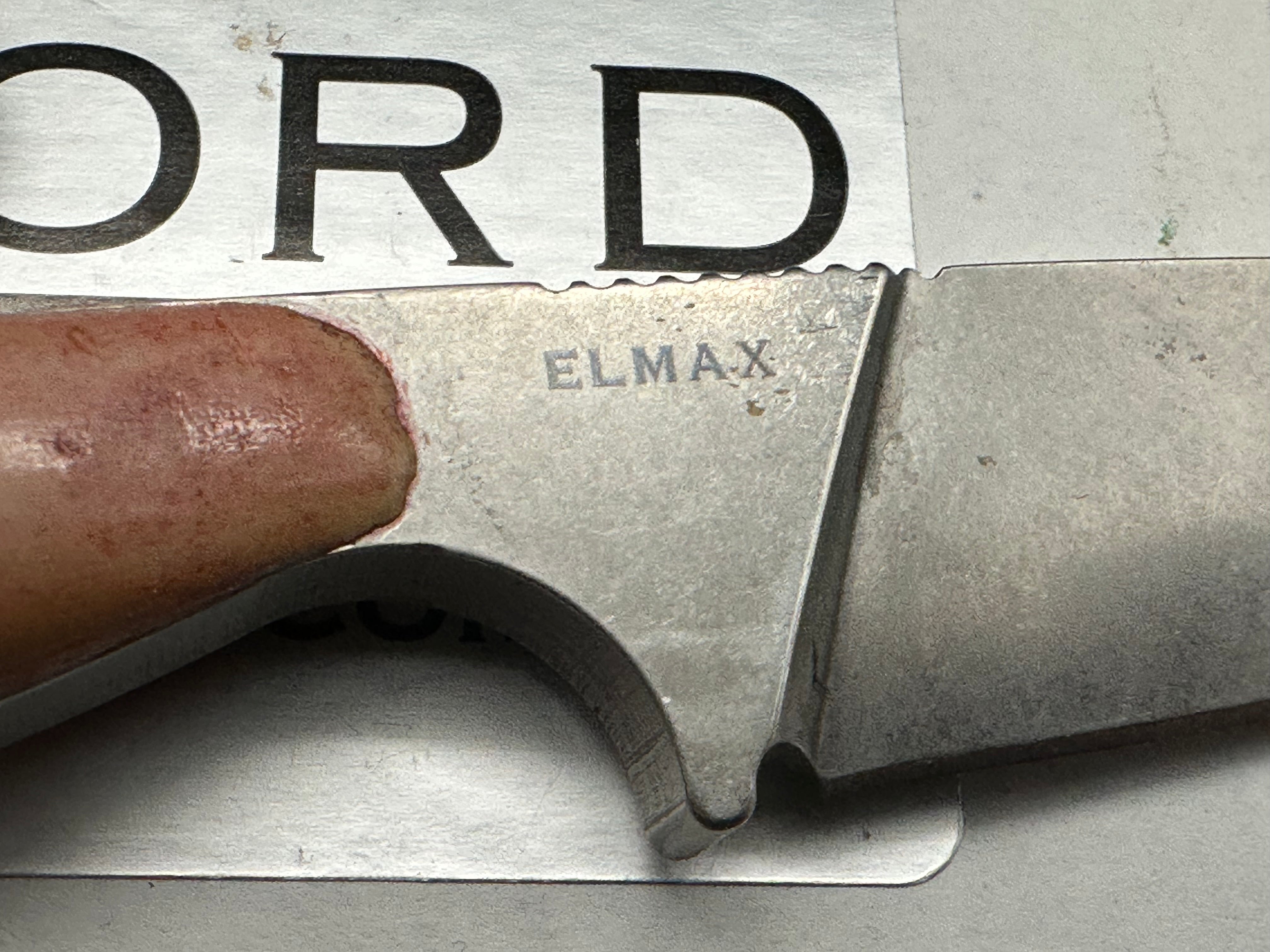 Bradford Knives G-Cleaver Fixed Blade Neck Knife 2.875" Elmax Black DLC Cleaver Blade and custom scales handle, Kydex Sheath