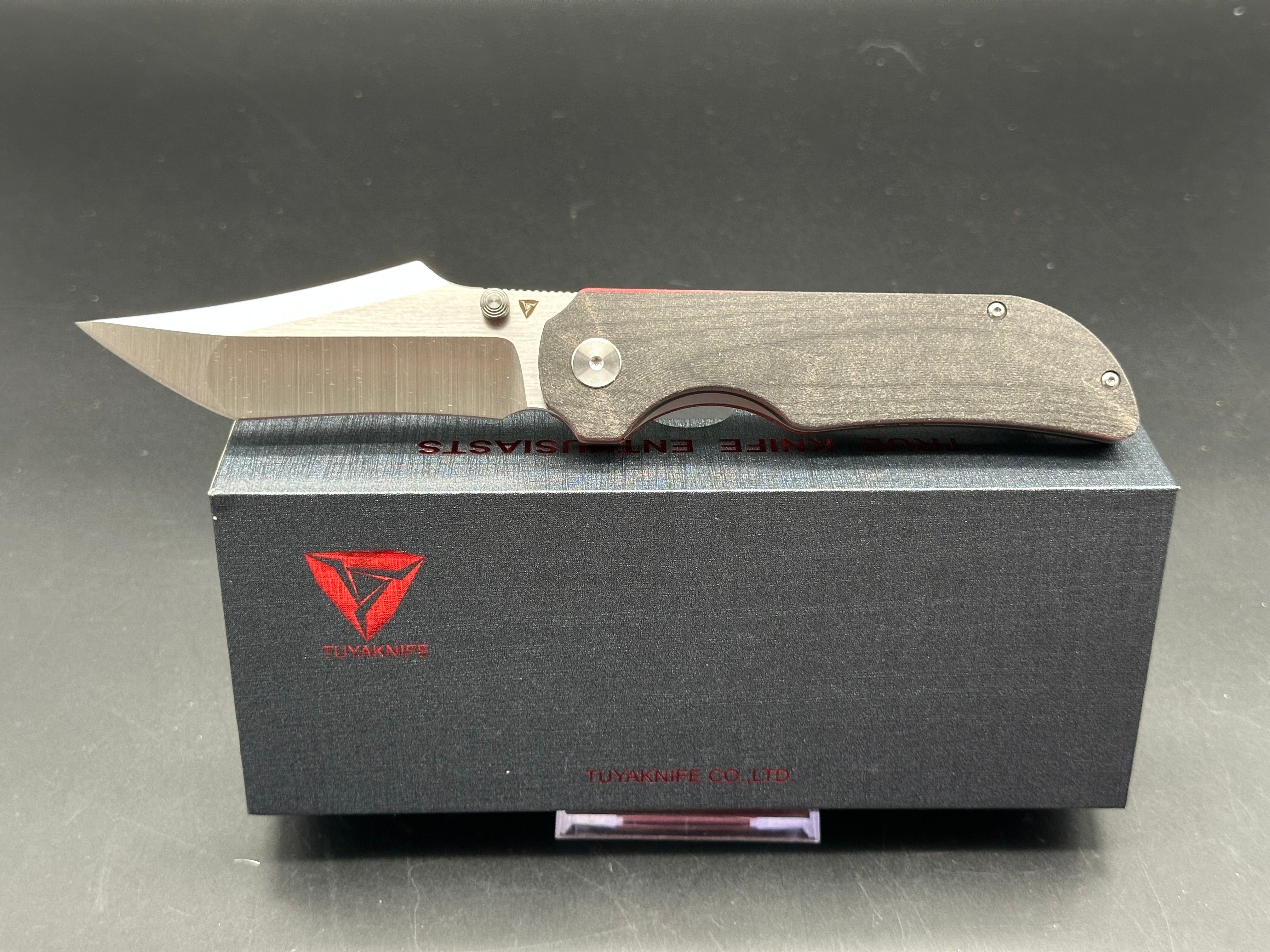 TUYA WOLF FOLDING KNIFE MICARTA HANDLE M390 PLAIN EDGE