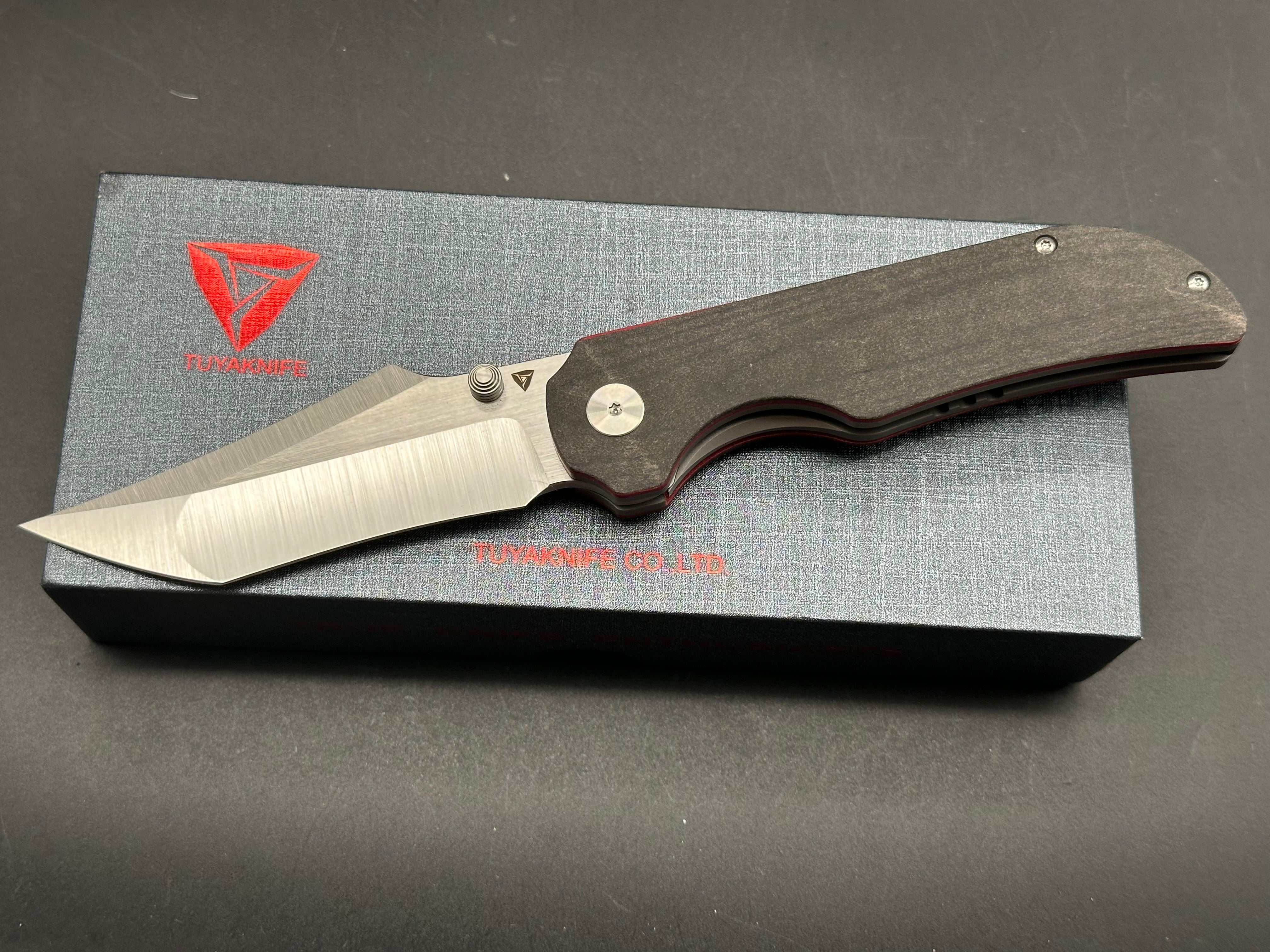 TUYA WOLF FOLDING KNIFE MICARTA HANDLE M390 PLAIN EDGE