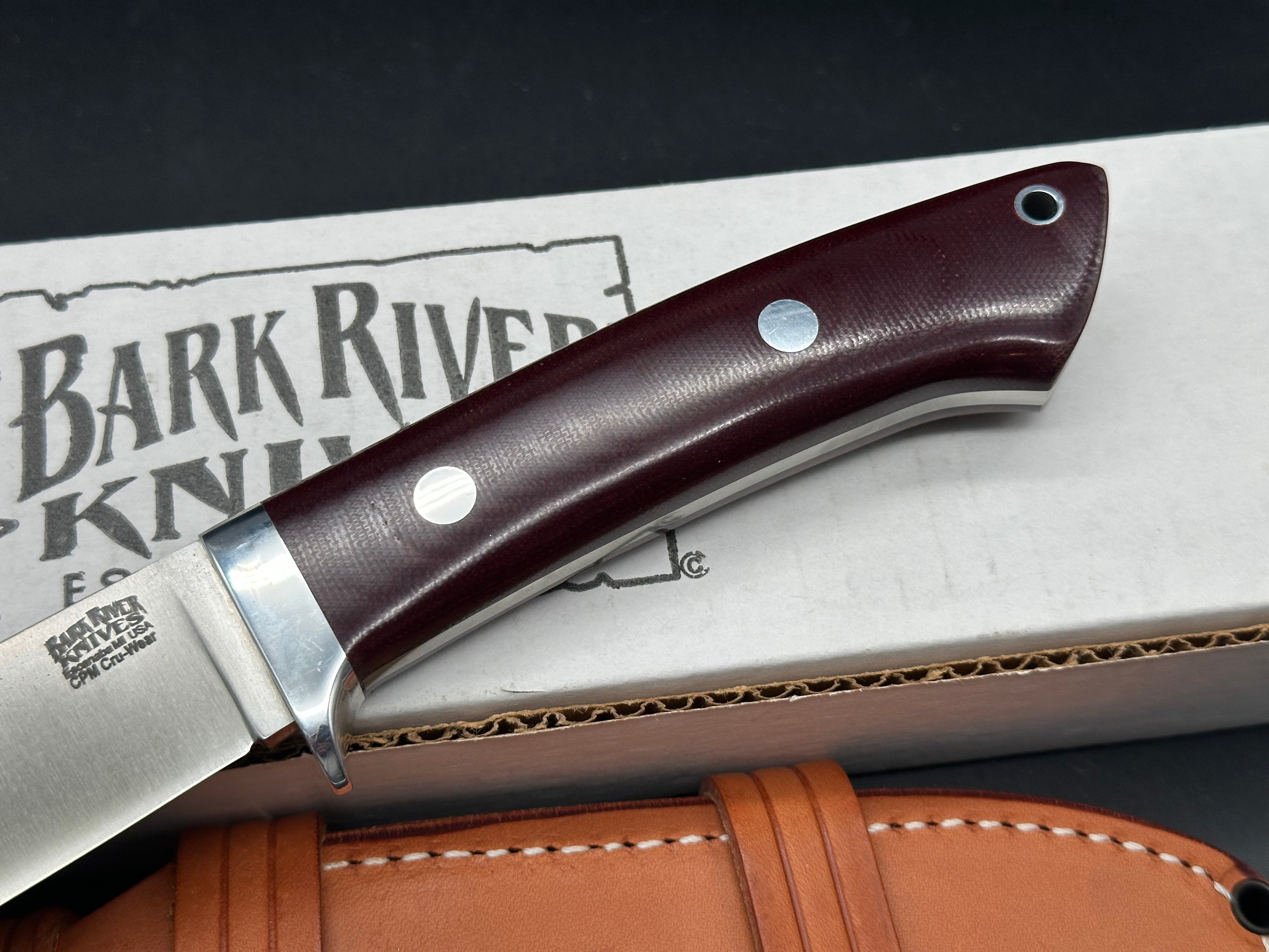 Bark River Wilderness Explorer Burgandy Micarta handle Cru Wear blade