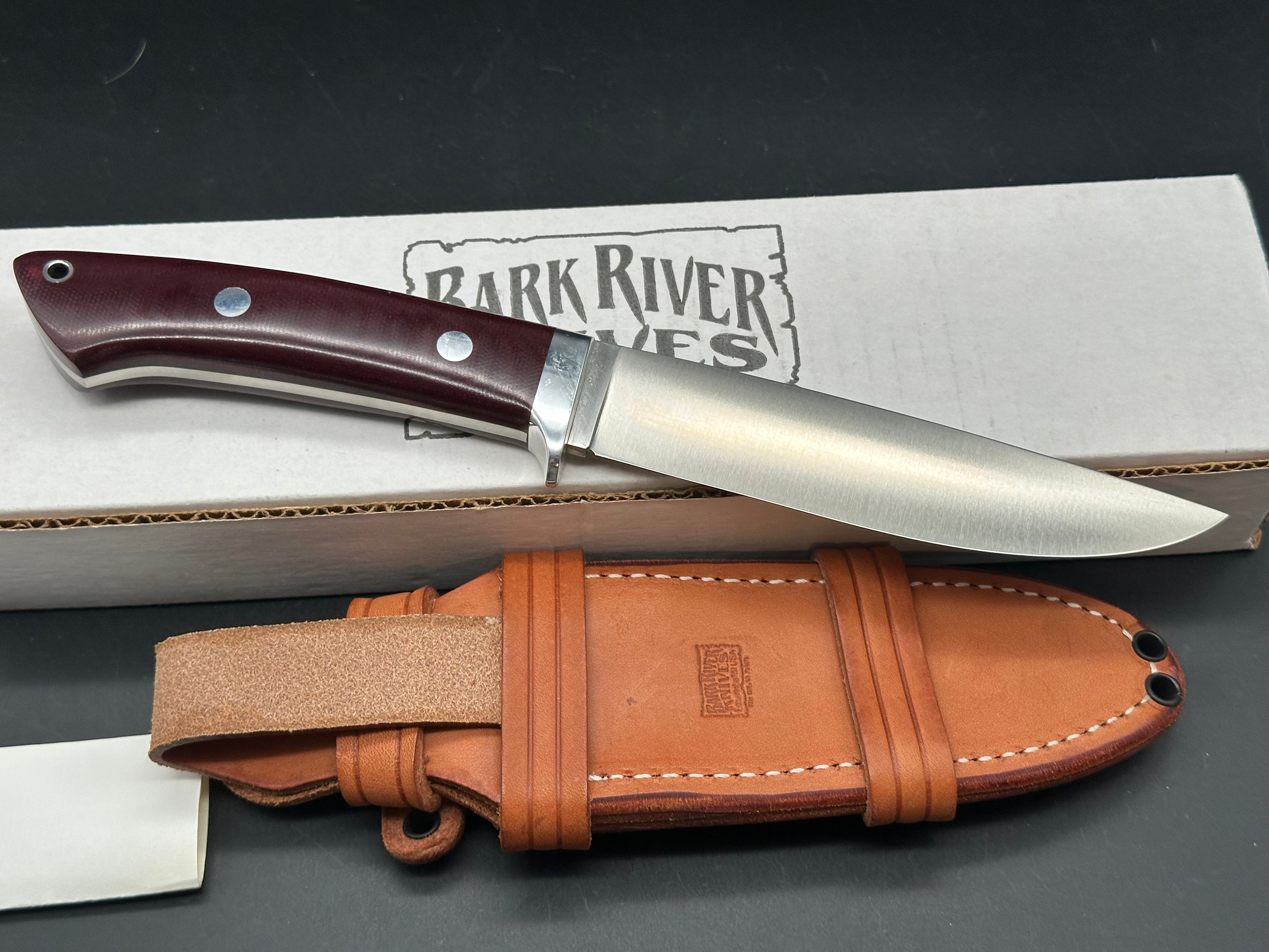 Bark River Wilderness Explorer Burgandy Micarta handle Cru Wear blade