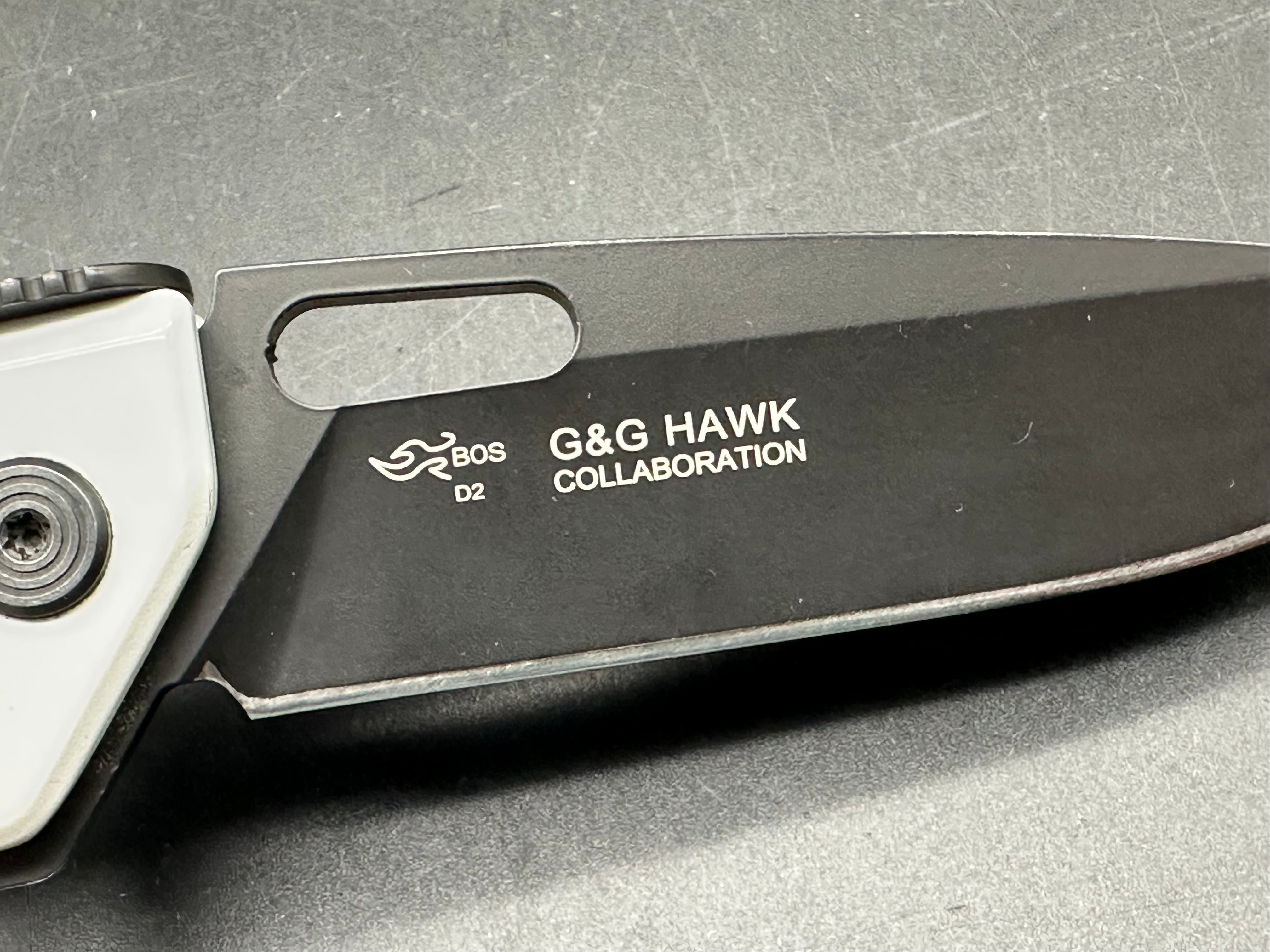 Buck Knives 830 Marksman, Buck of the Month May 2001, D2 steel, white aluminum handles