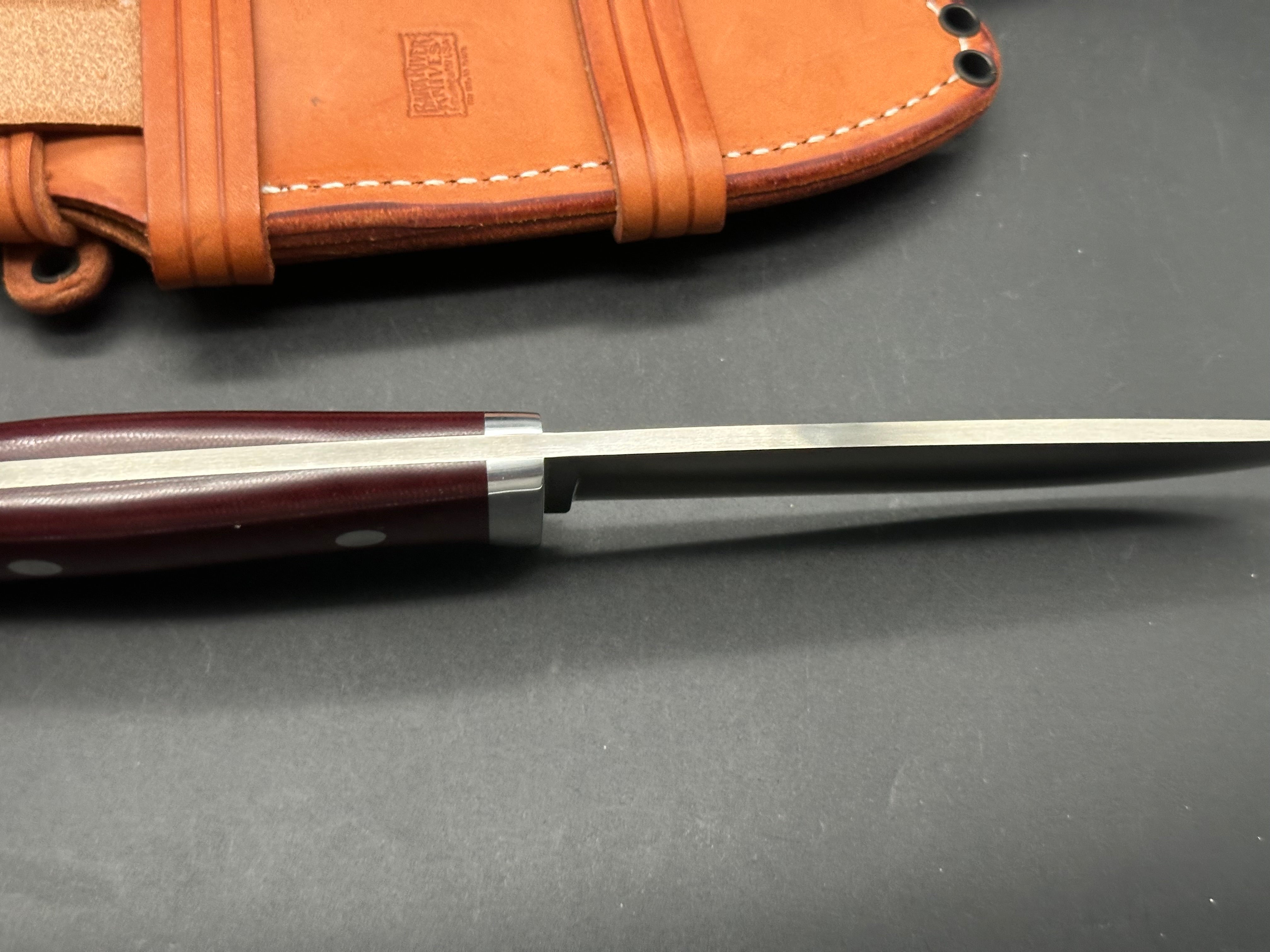 Bark River Wilderness Explorer Burgandy Micarta handle Cru Wear blade