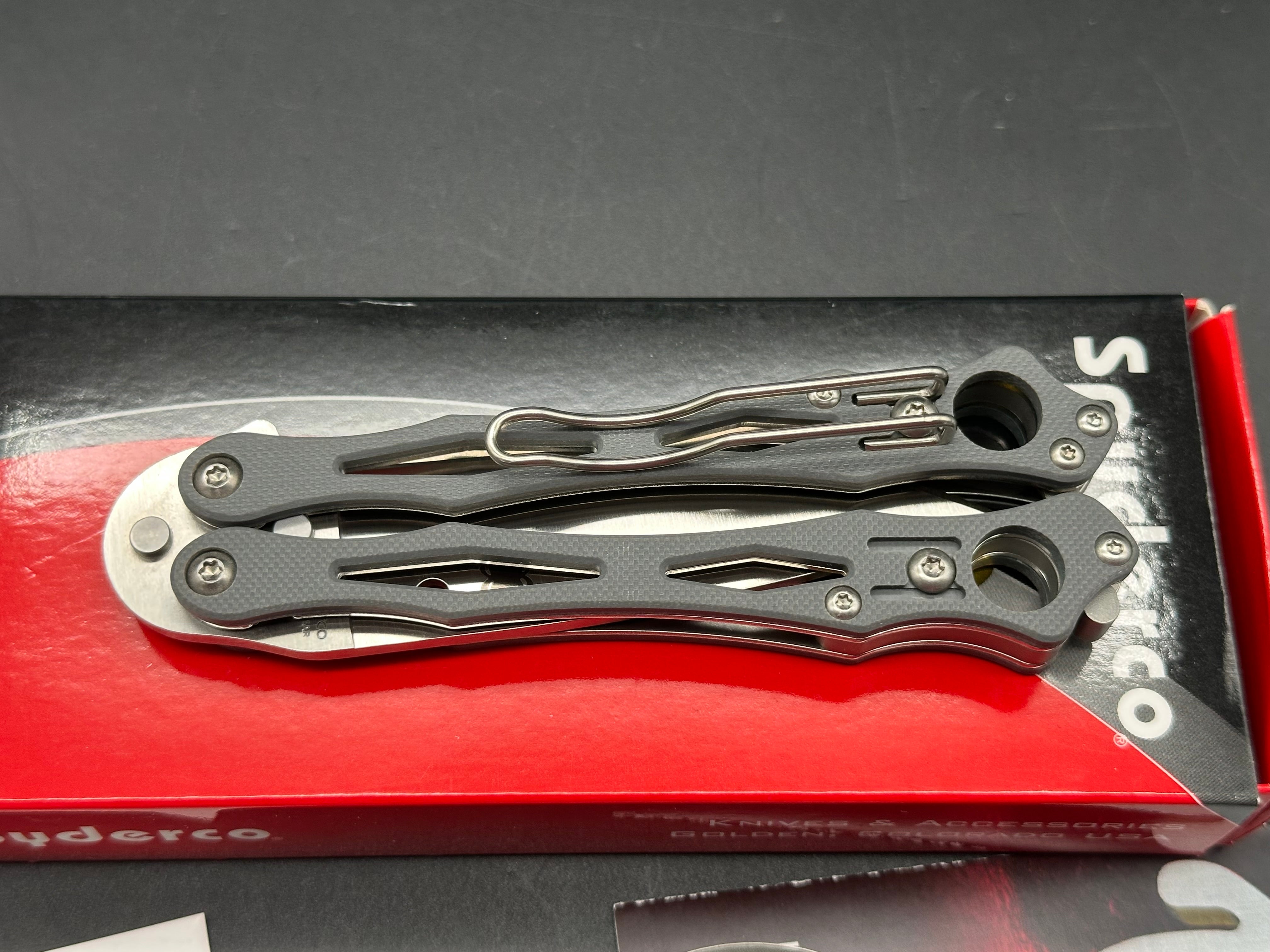 Spyderco SmallFly 2 Butterfly Knife Gray G-10 (3.4" Satin CPM Cru-Wear)