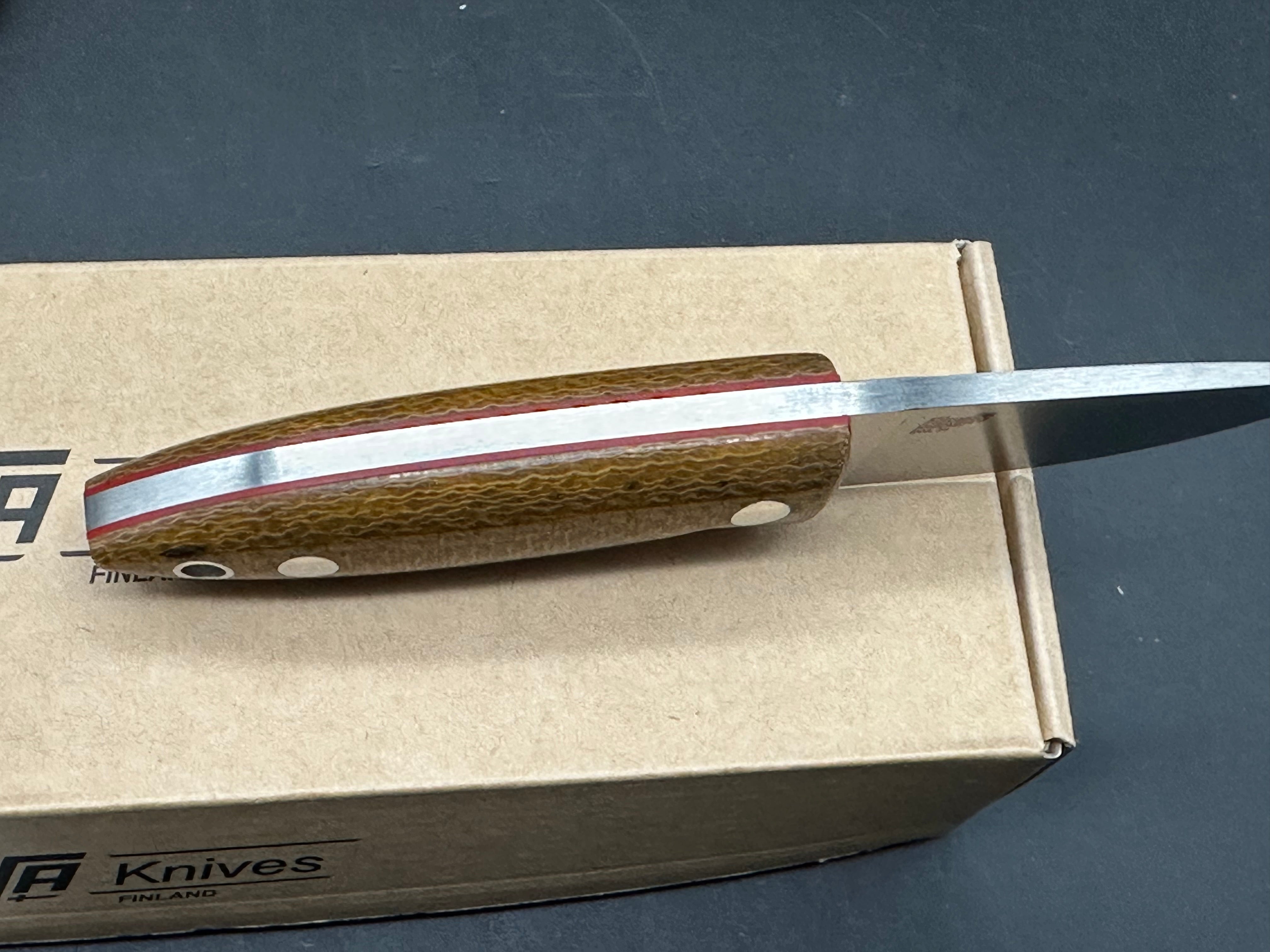 Brisa Knives Scara 60 Fixed Blade Knife Mustard Micarta (2.4" Satin)