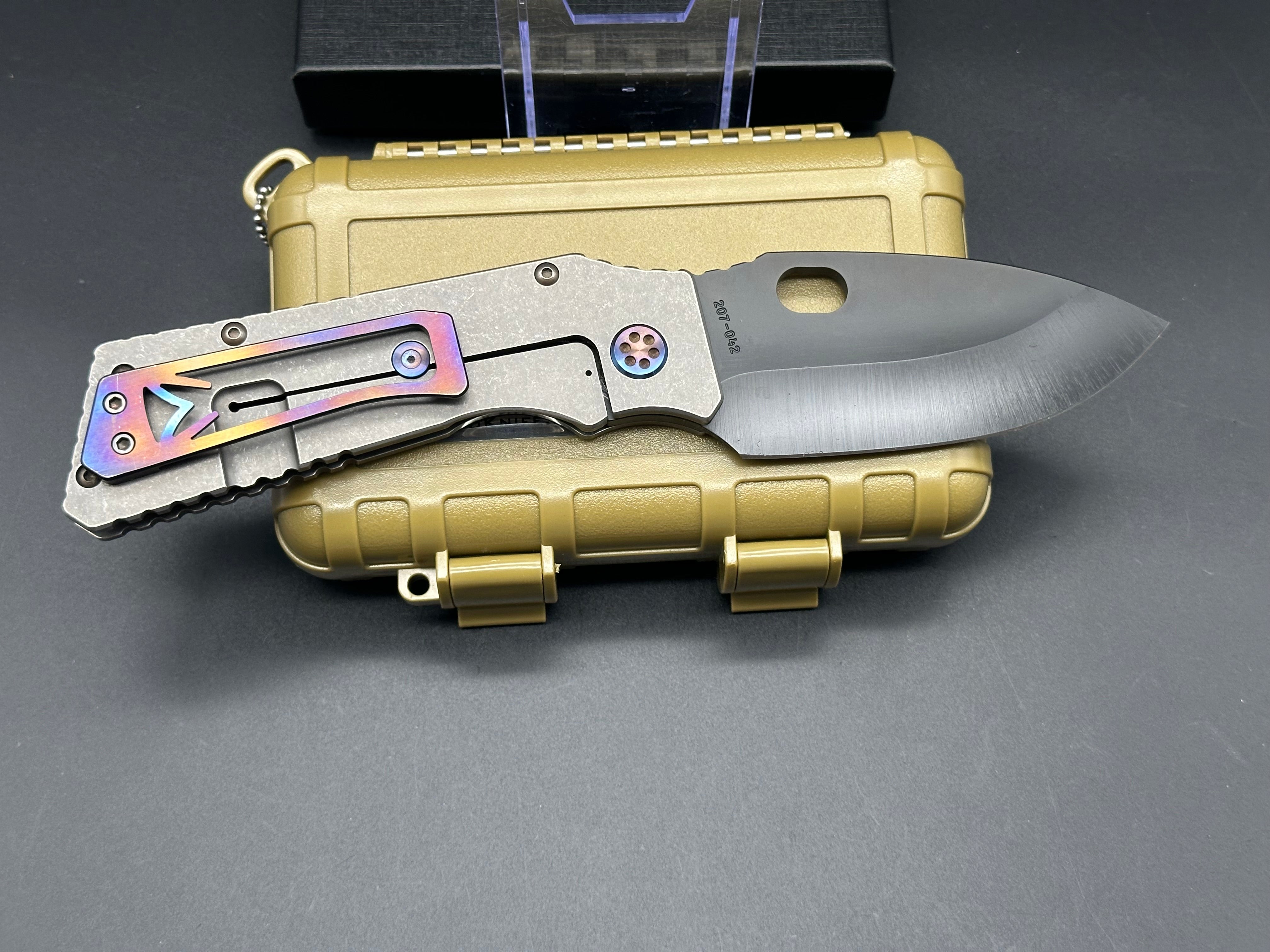 MEDFORD KNIVES TFF-1 S35VN PVD BLADE WITH TUMBLED HANDLE/ FLAMED CLIP & PIVOT