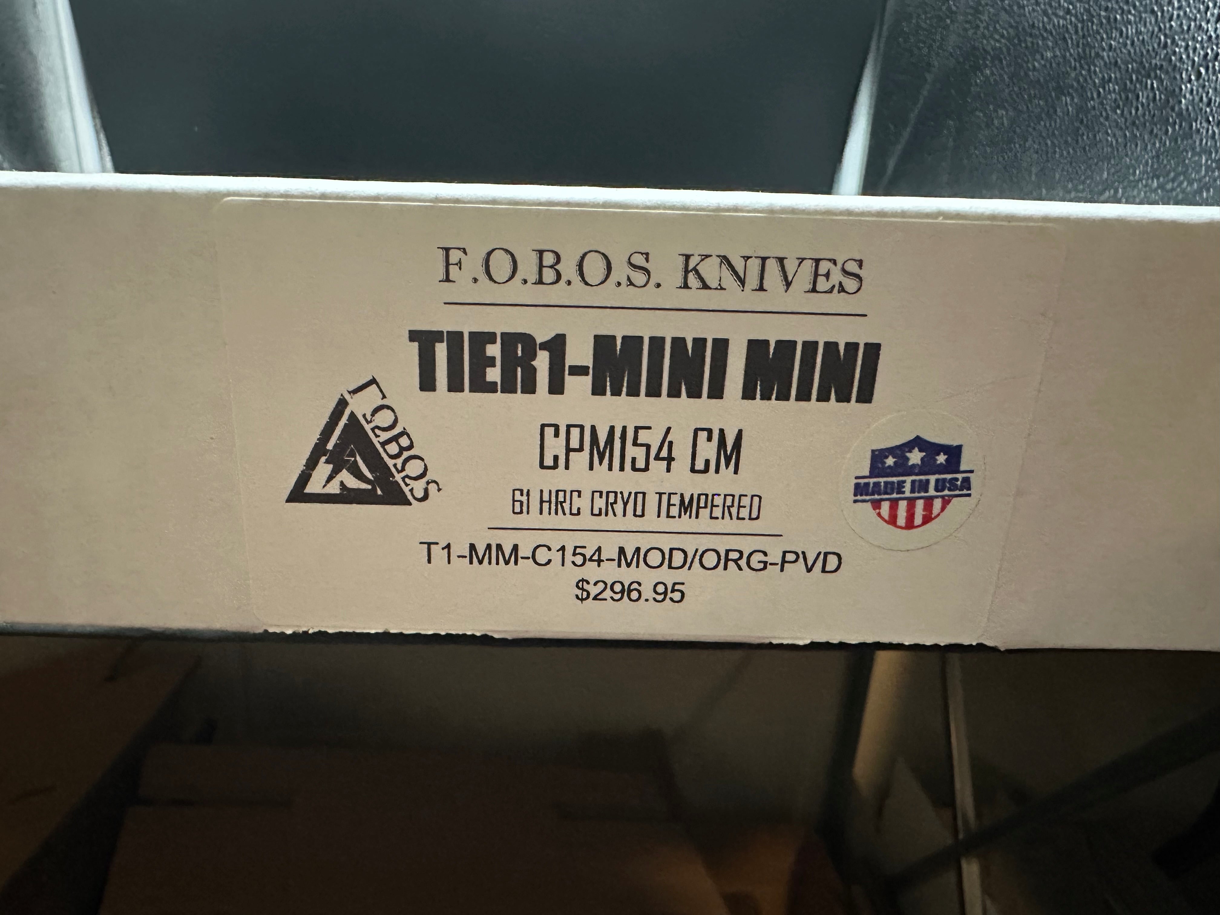 FOBOS Tier 1 mini-mini green micarta w/PVD 154CM blade