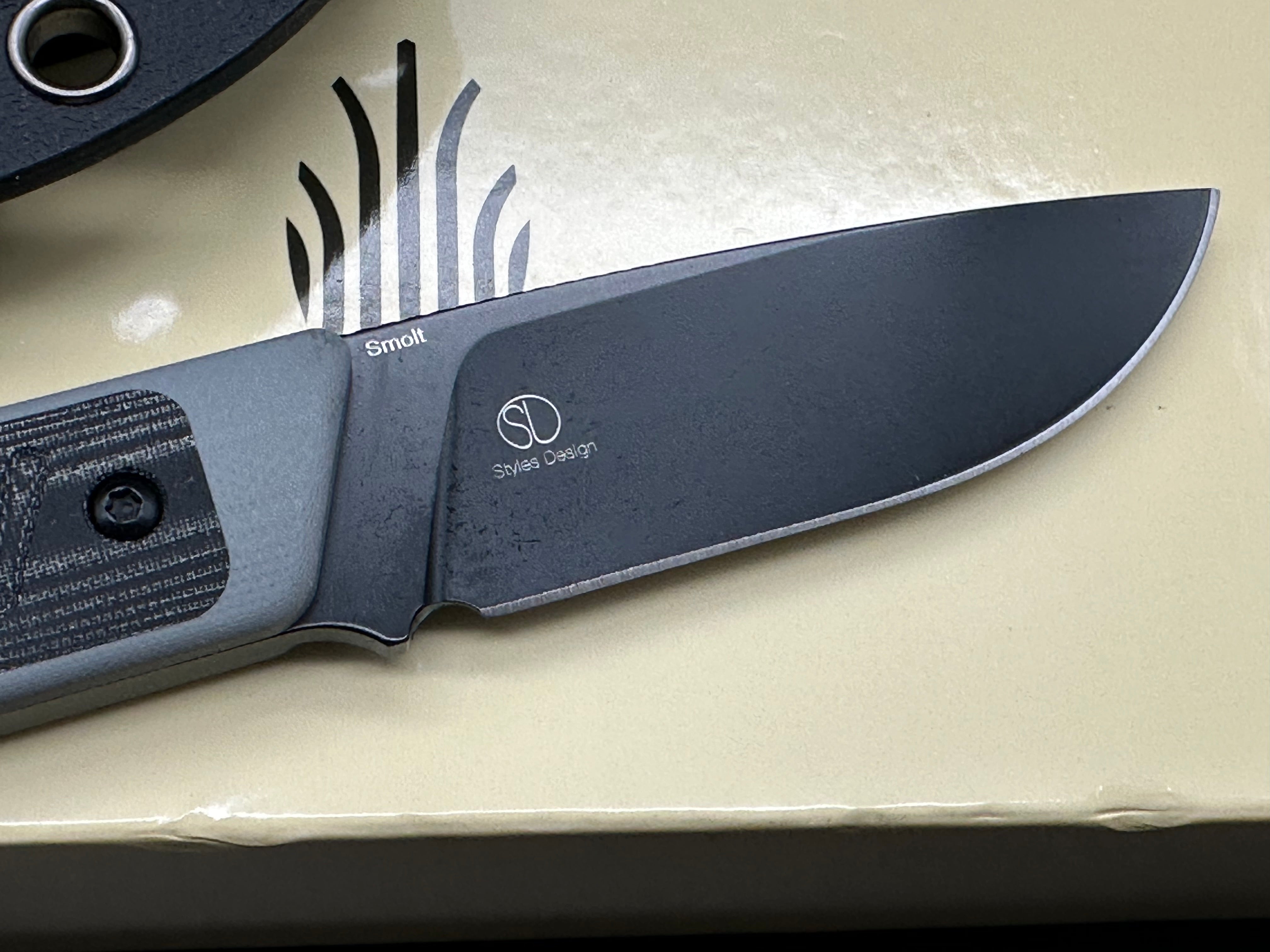 Kizer Smolt Fixed Blade Knife Black/Gray G-10 + Micarta (2.9" Black)