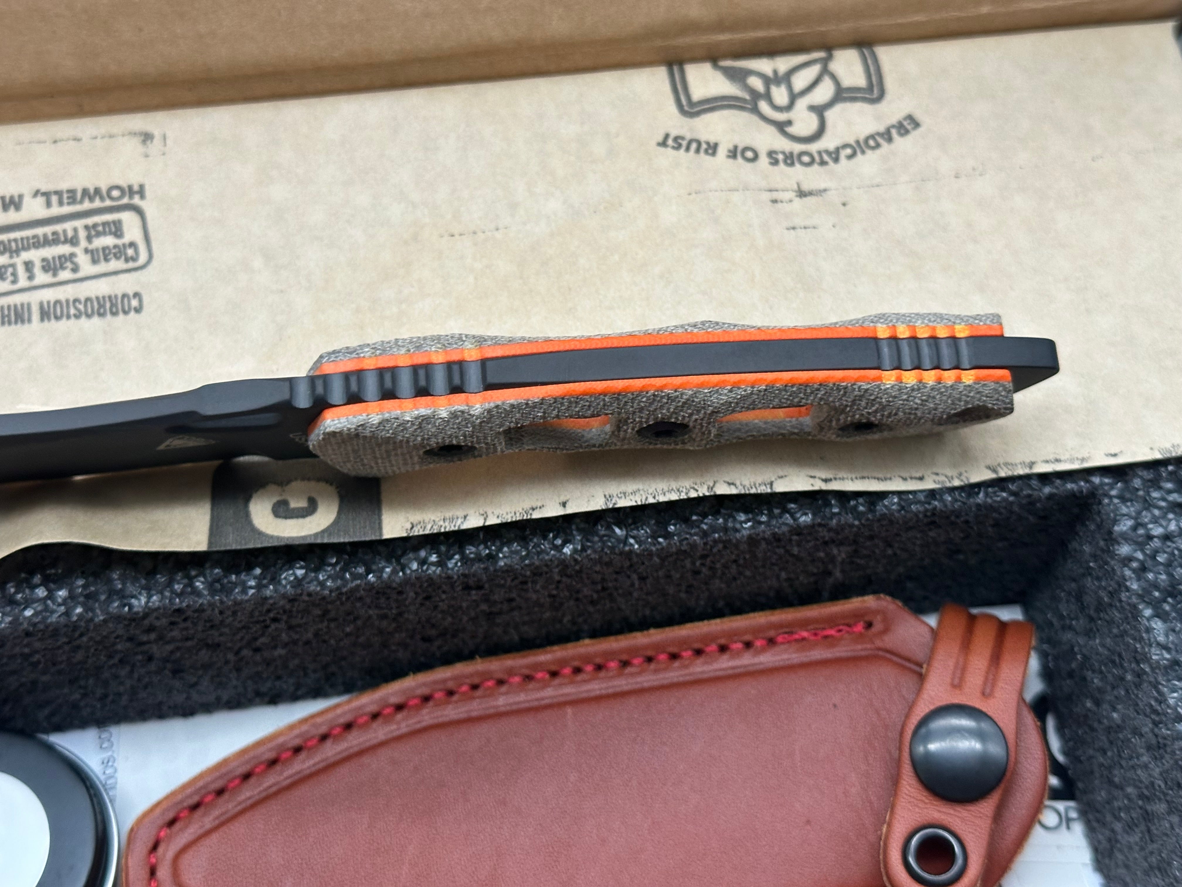 FOBOS Tier 1 mini-mini green micarta w/PVD 154CM blade