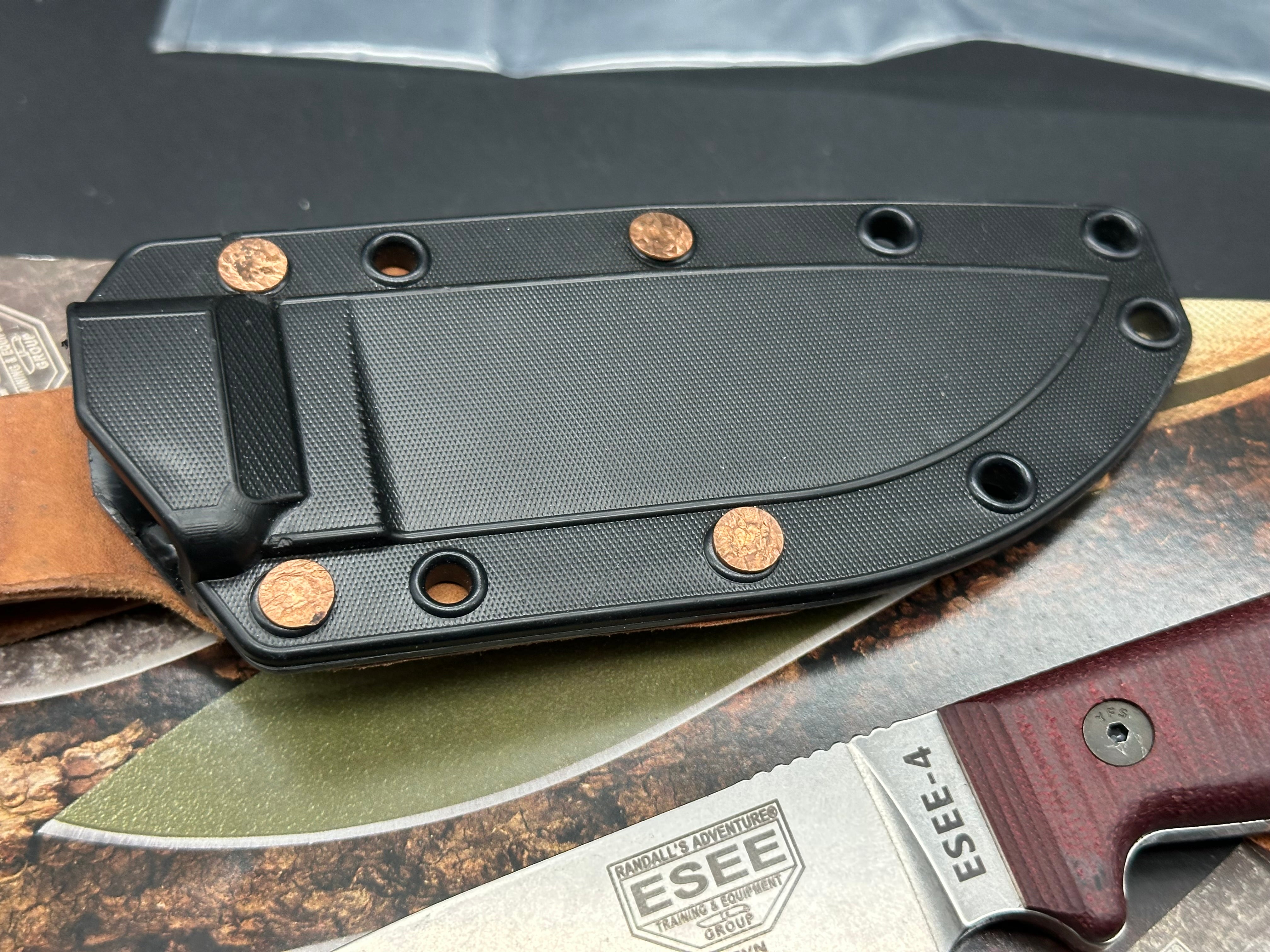 ESEE Knives ESEE-4 Fixed Blade Knife 3D Black/Gray G-10 (4.5" Stonewash S35VN)