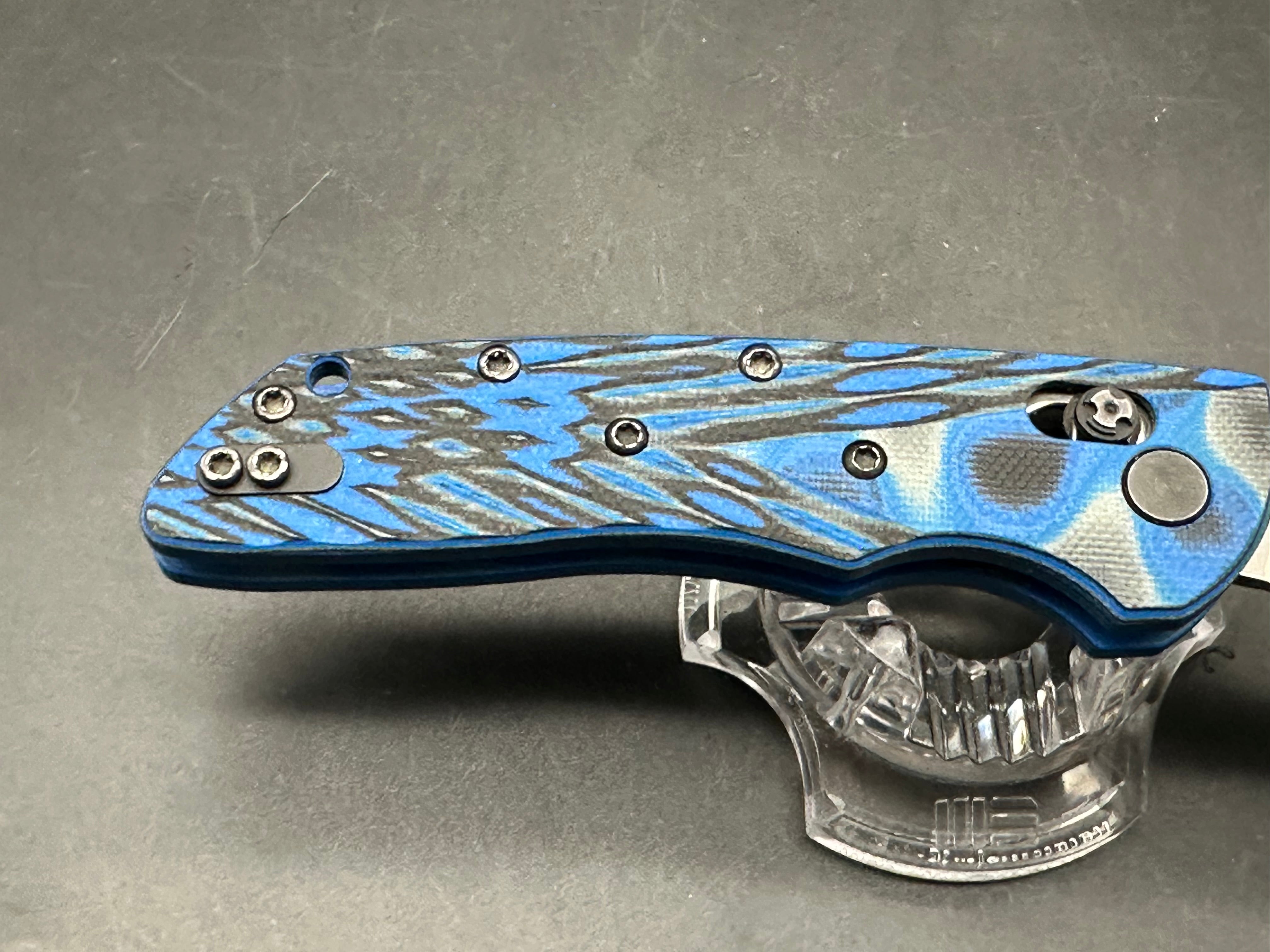 Hogue Deka Blue GMascus G-10, 20CV, with Snaggletooth pocket deploy