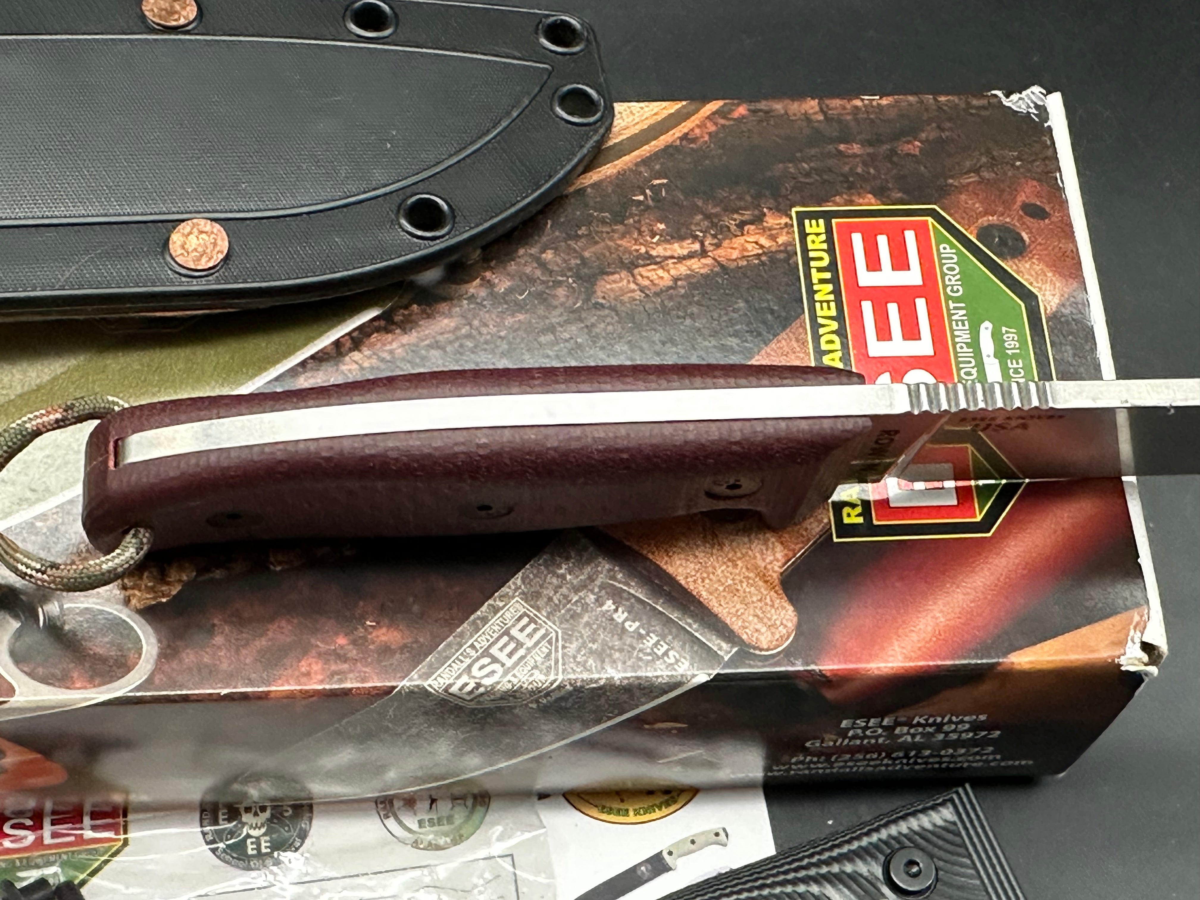 ESEE Knives ESEE-4 Fixed Blade Knife 3D Black/Gray G-10 (4.5" Stonewash S35VN)