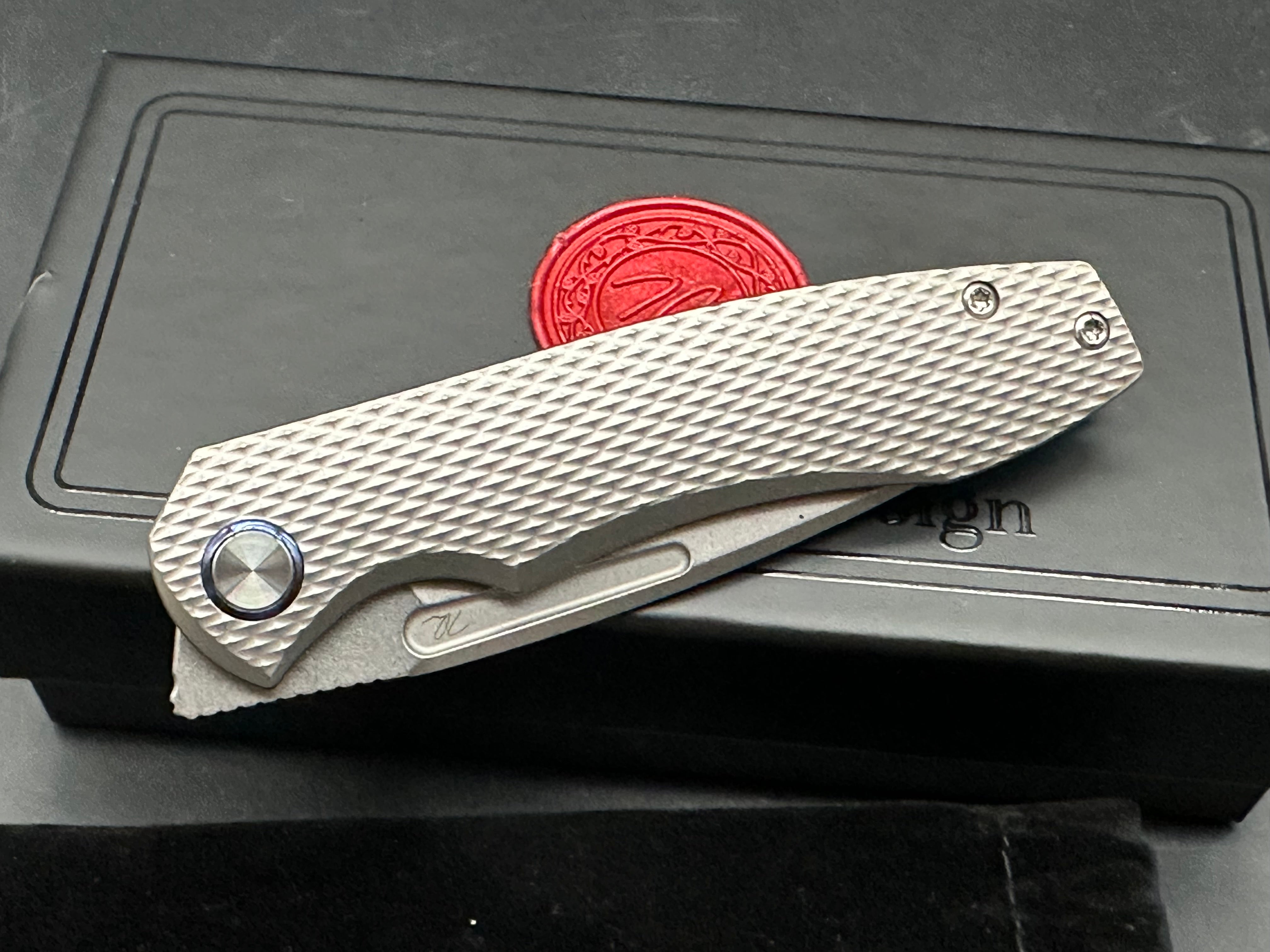 T.W. Price + Bestech Dawn v3 CPM MagnaCut Blade Diamond Textured Ti Scales and Timascus Pivot Collars and Timascus Clip