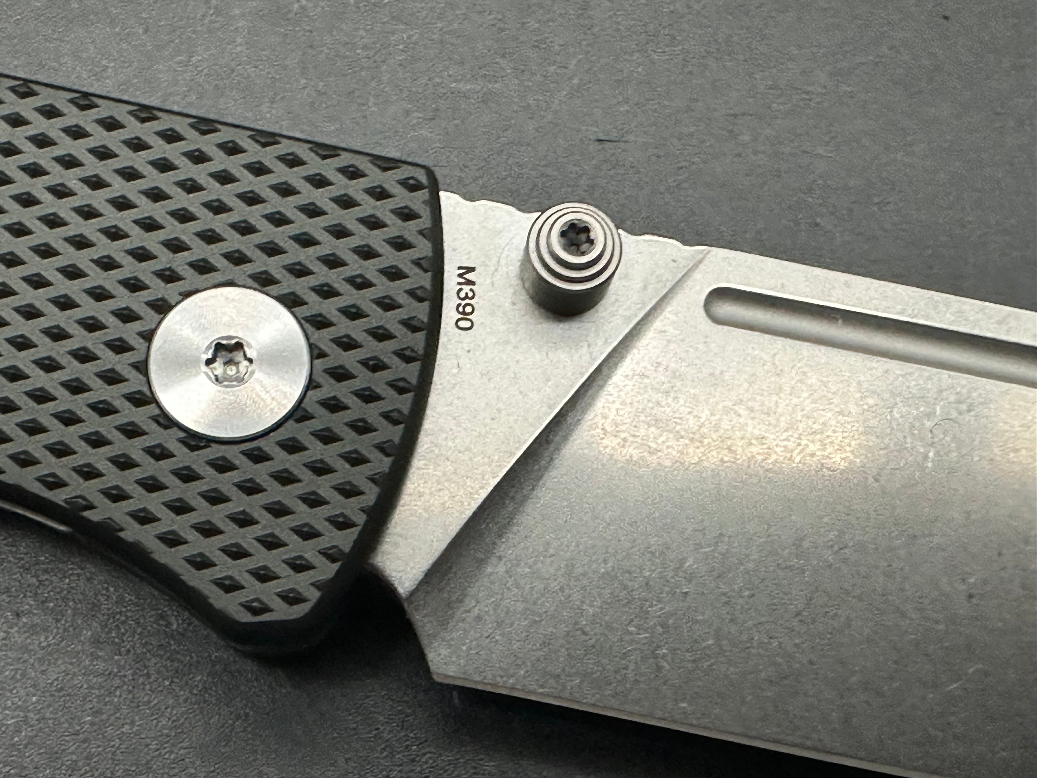 Asher WharnEDC 3.2" M390 Stonewash Blade with Milled Diamond Texture Aluminum Scales