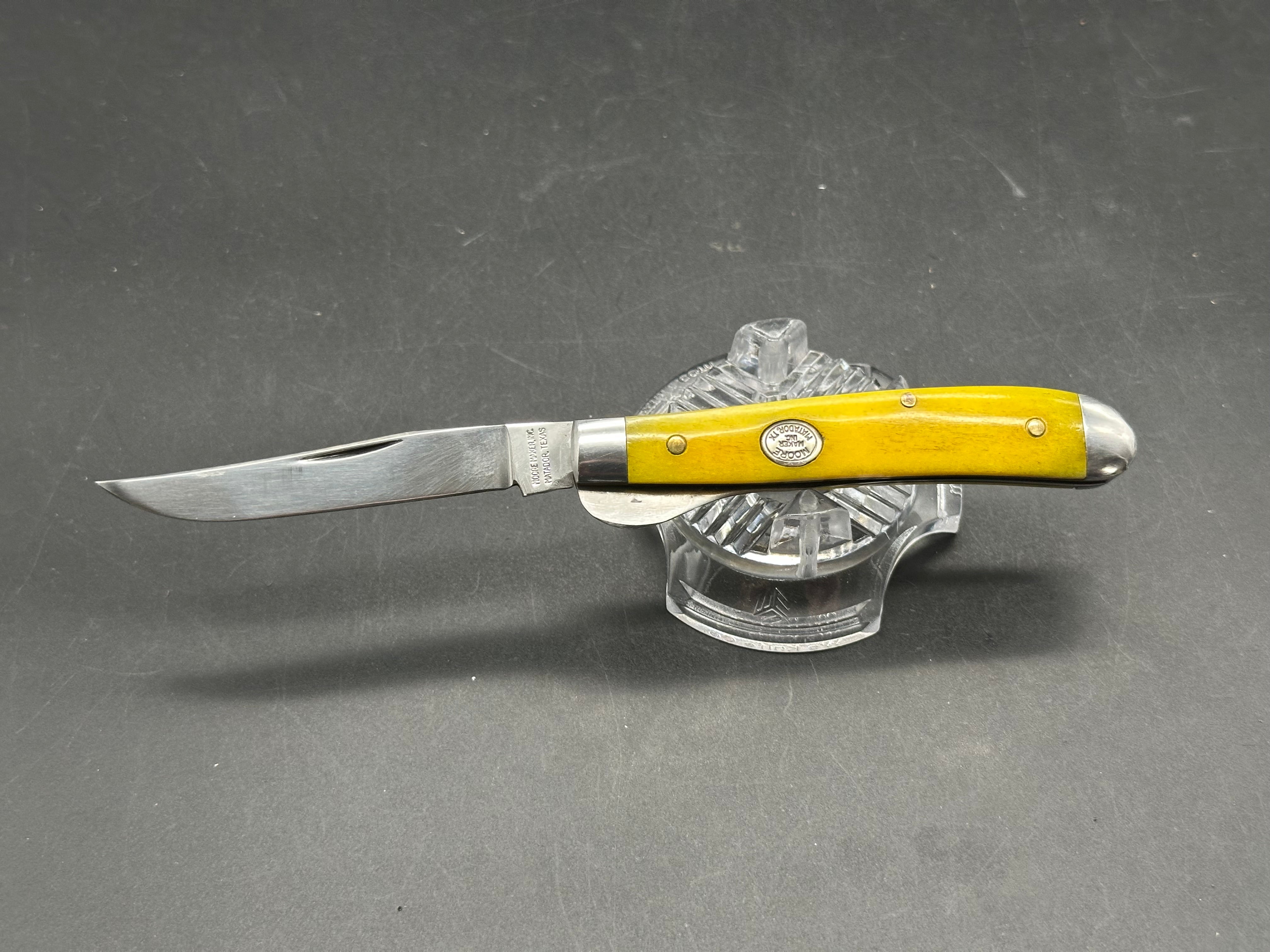Moore maker liner lock yellow bone