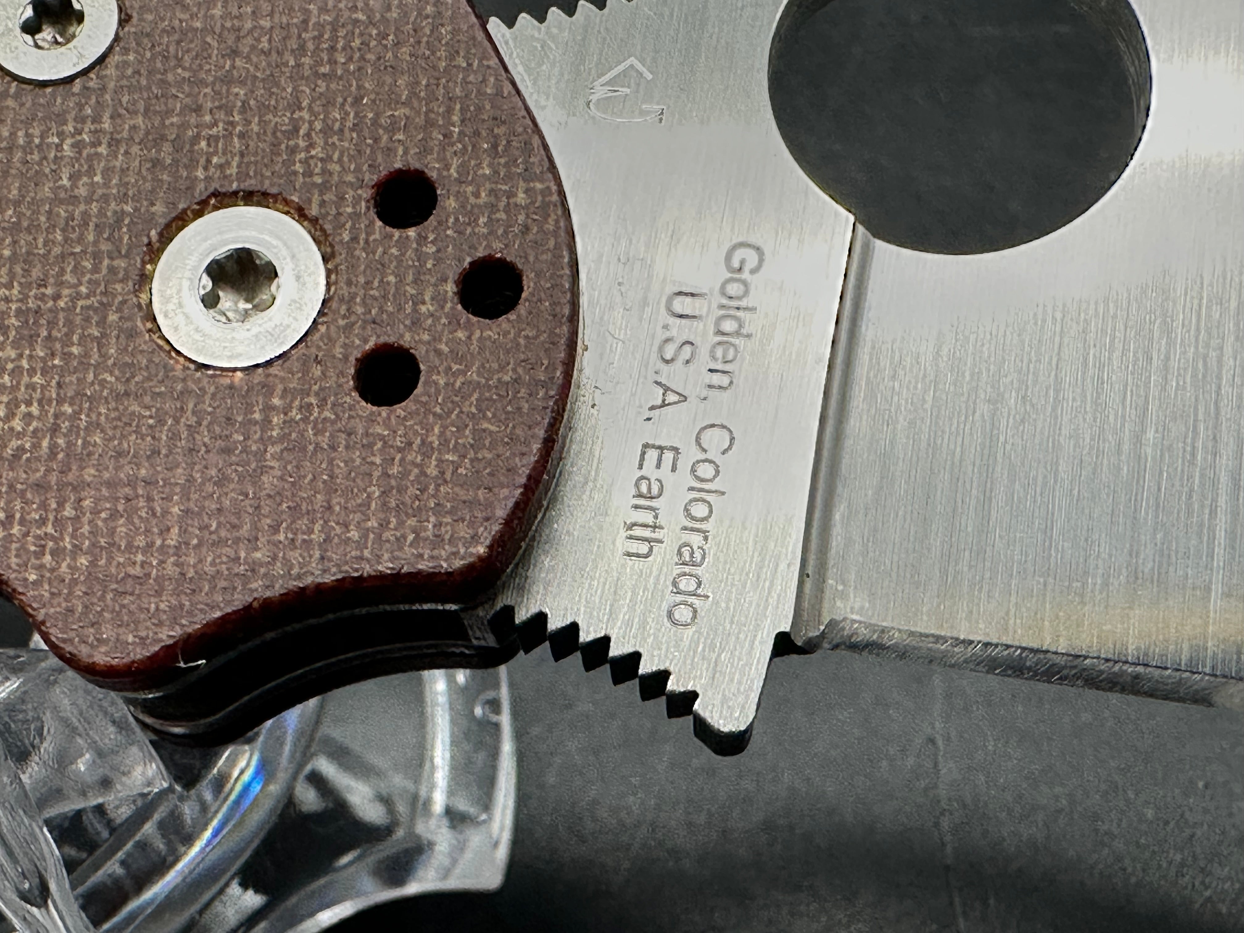 Spyderco PM2 CPM-Cruwear Canvas Micarta scales, hand sharpened