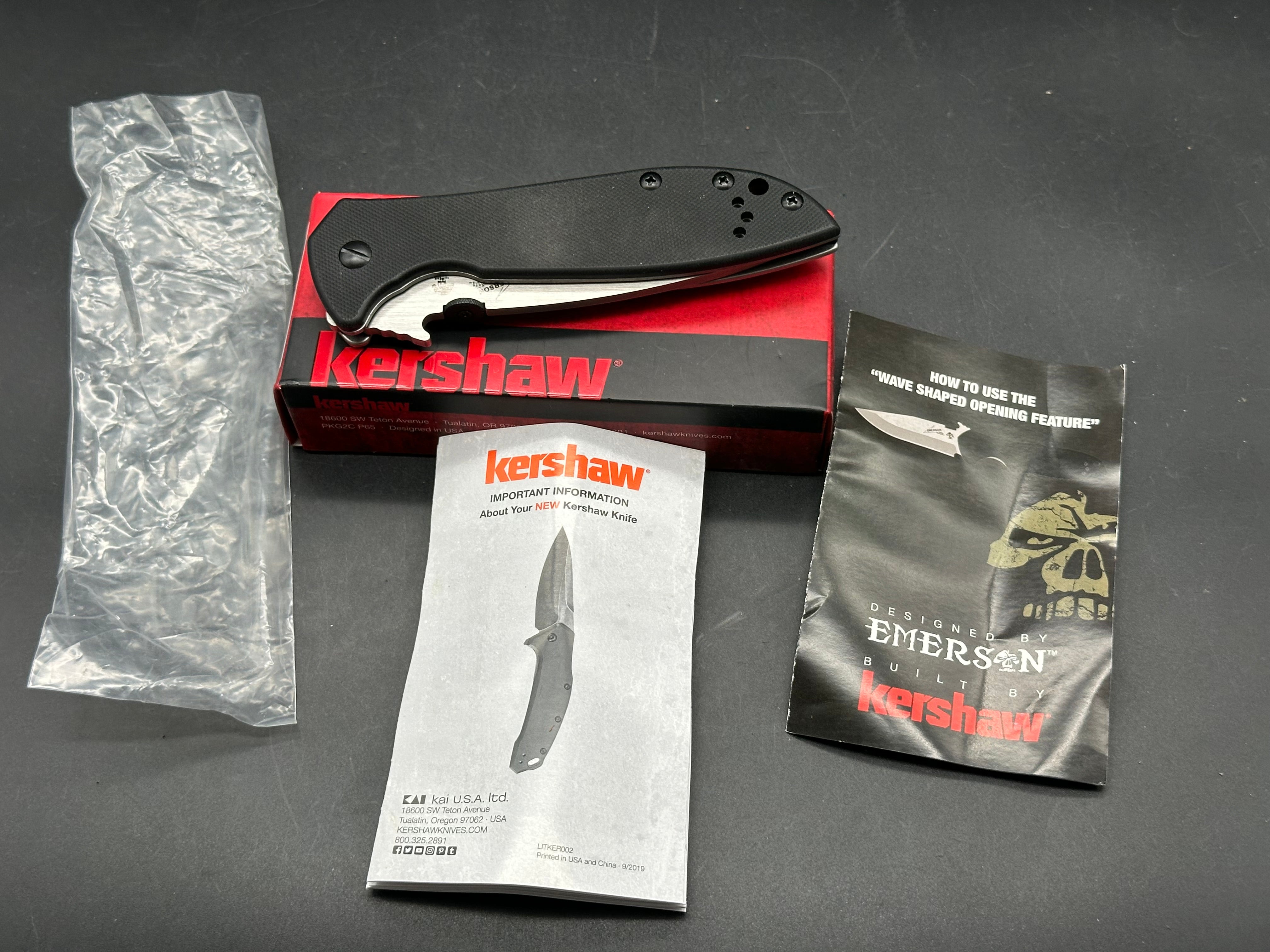 Kershaw Emerson CQC-4KXL Frame Lock Knife (3.9" Stonewash)