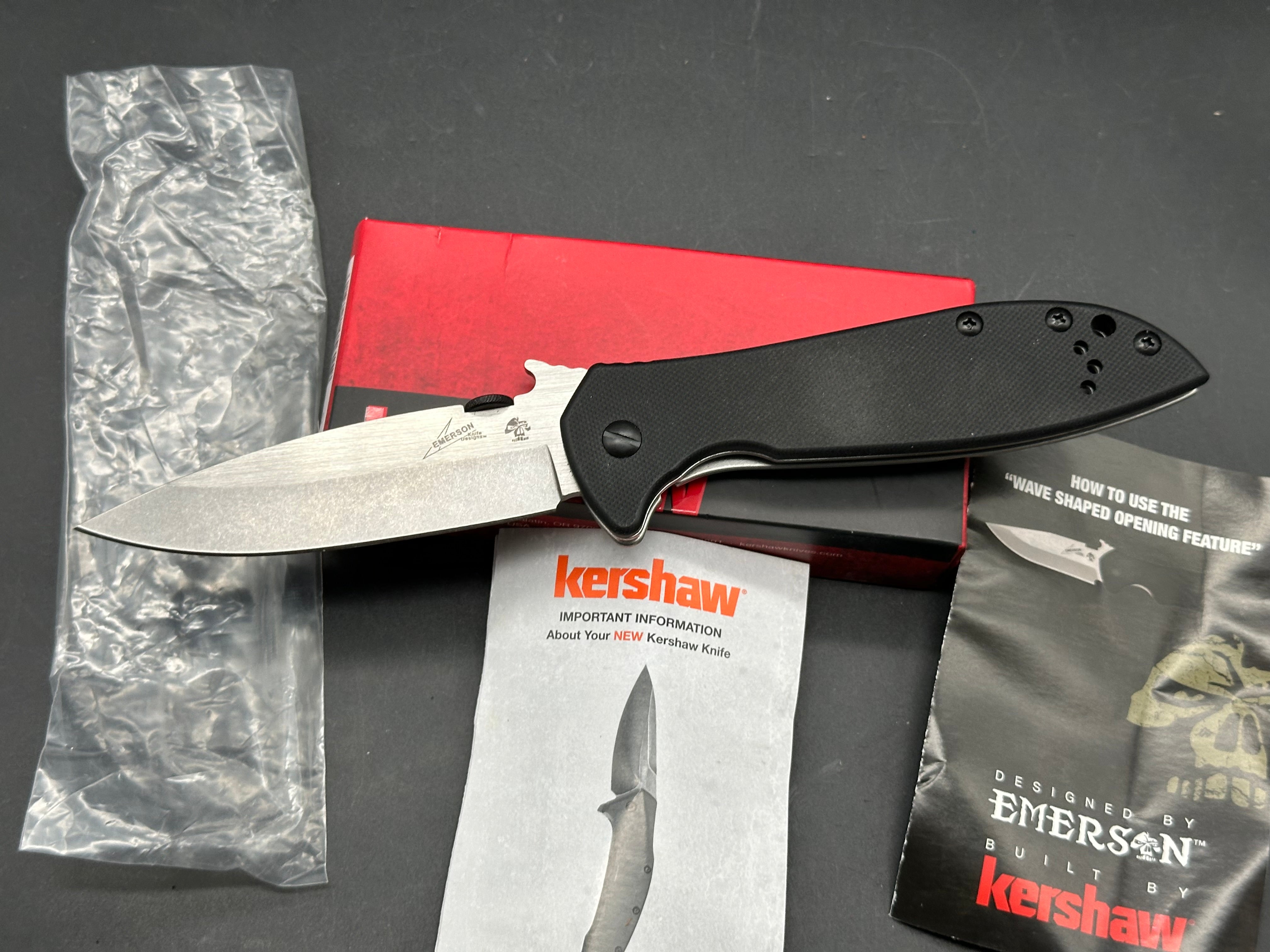 Kershaw Emerson CQC-4KXL Frame Lock Knife (3.9" Stonewash)