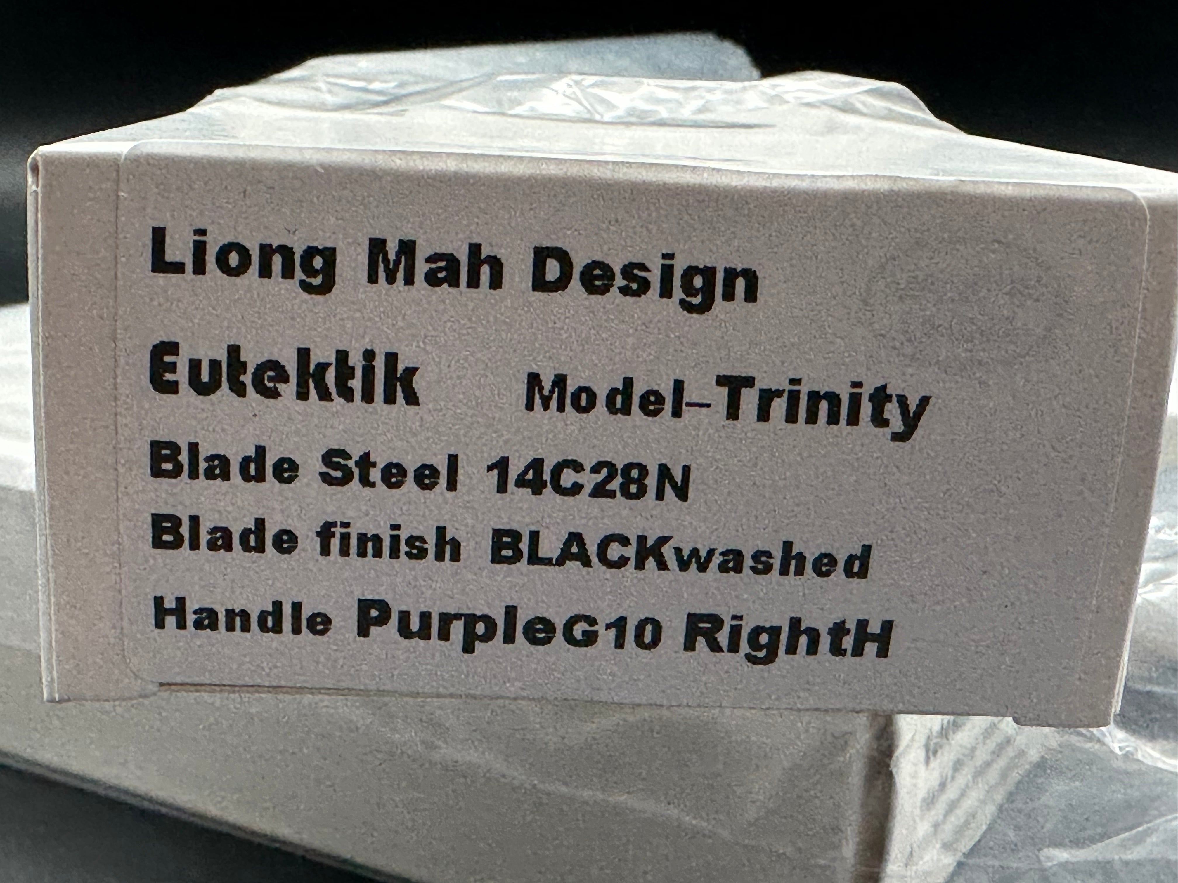Eutektik Trinity Purple G10 Blackwashed - New in box from Eutektik knives plus LTK Koozie/Patch & Sticker w/each knife