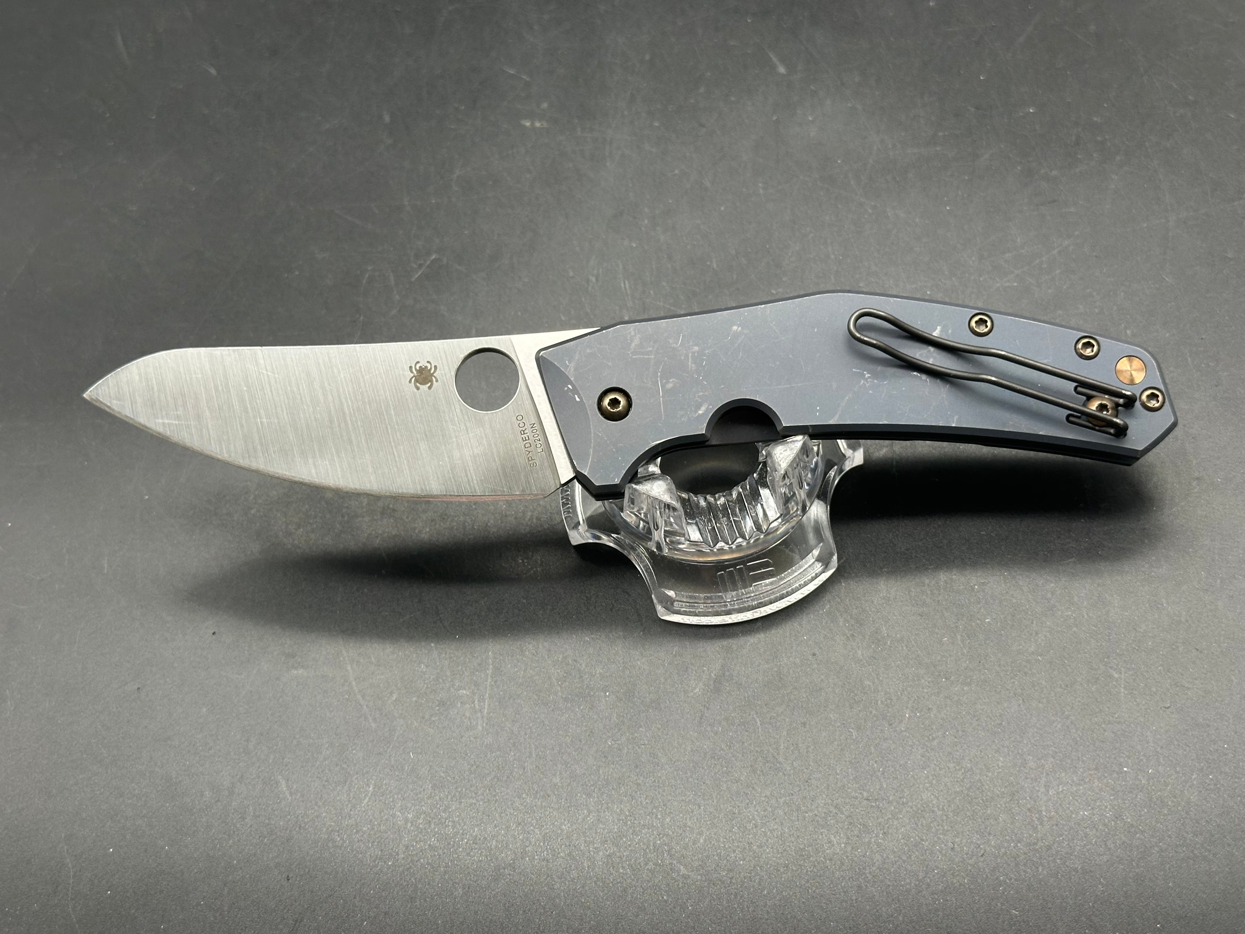 Spyderco Spydiechef LC200N KnifeJoy exclusive with aftermarket bronze titanium hardware