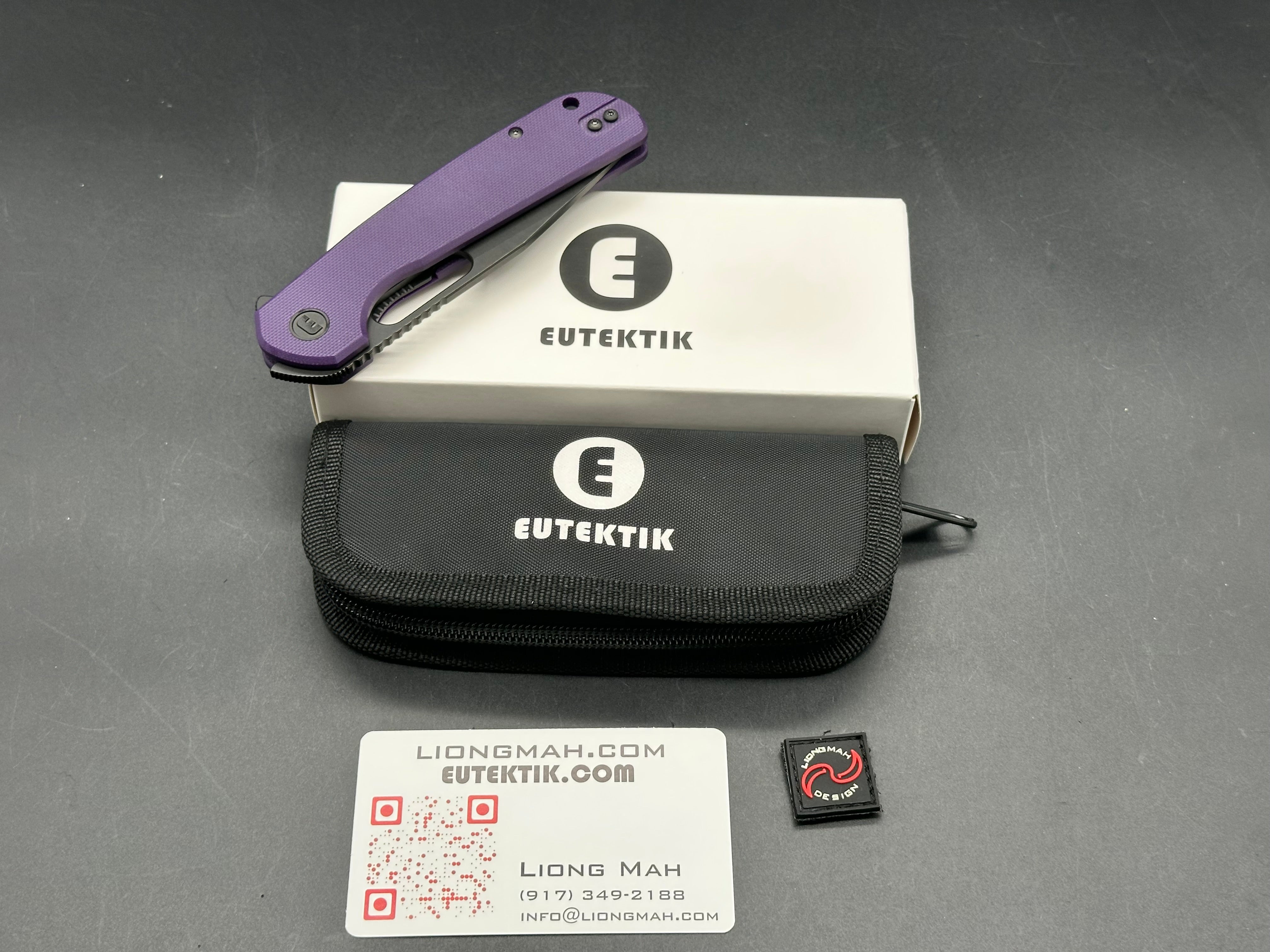 Eutektik Trinity Purple G10 Blackwashed - New in box from Eutektik knives plus LTK Koozie/Patch & Sticker w/each knife