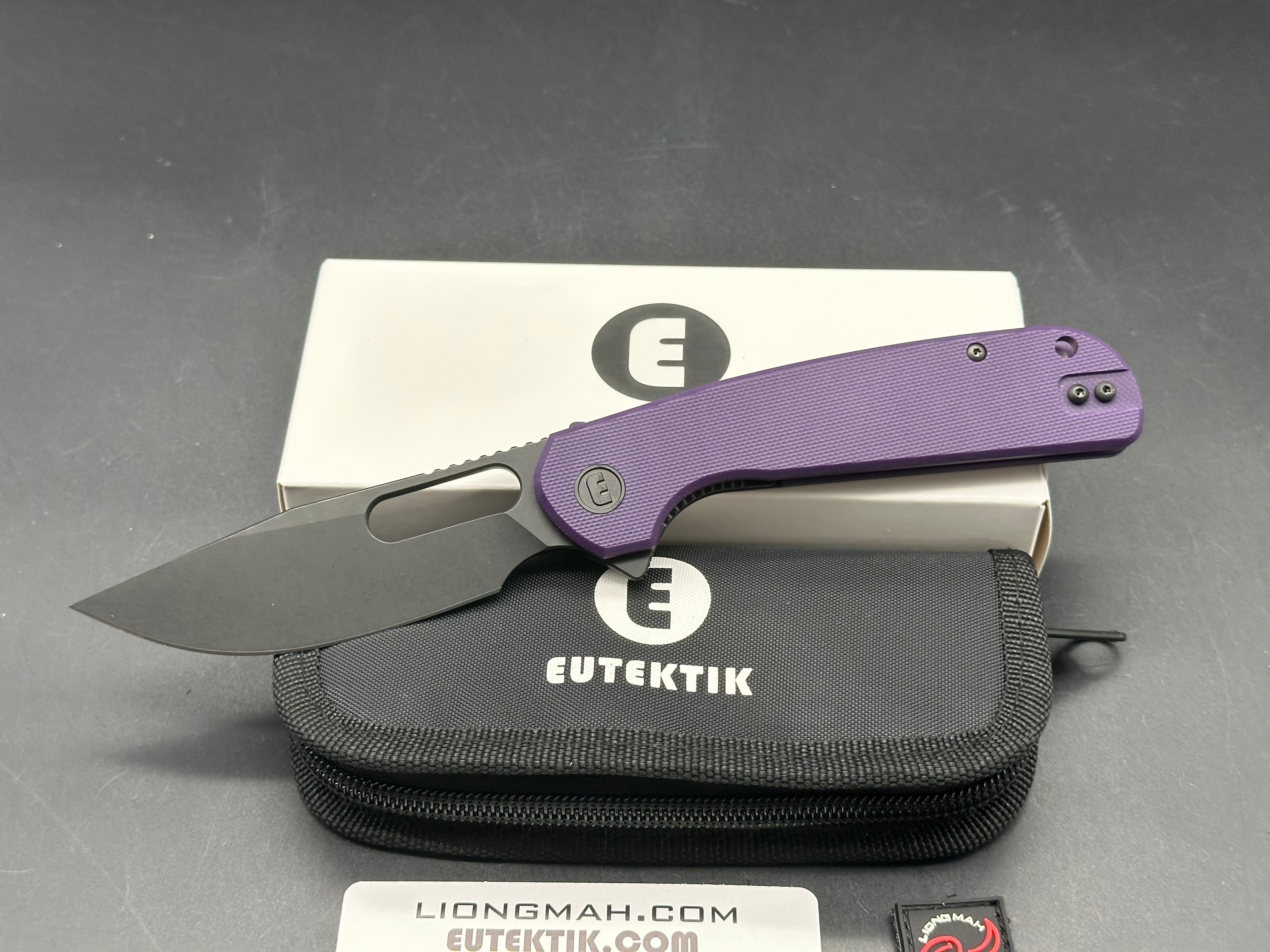 Eutektik Trinity Purple G10 Blackwashed - New in box from Eutektik knives plus LTK Koozie/Patch & Sticker w/each knife