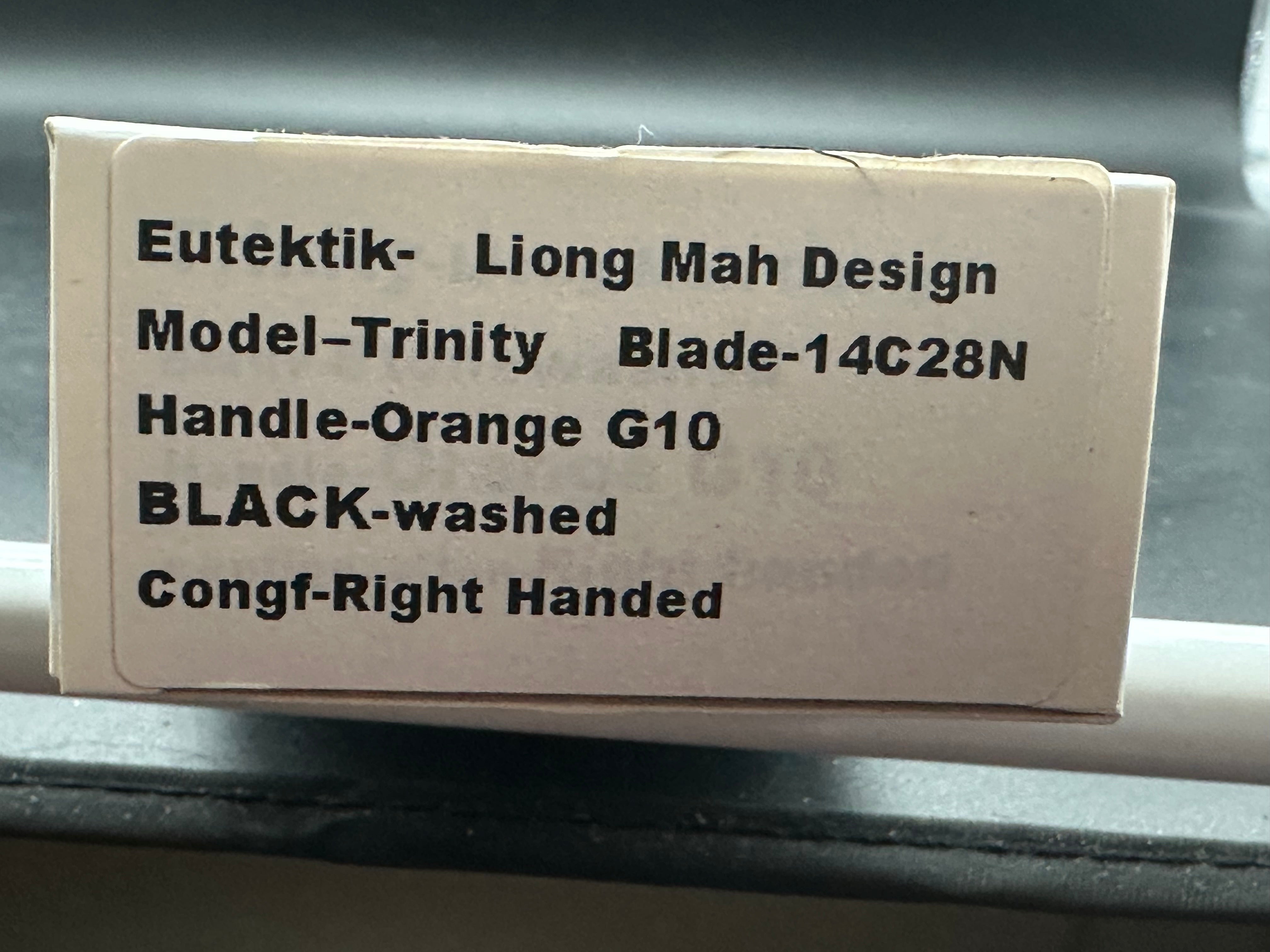 Eutektik Trinity Orange G10 Blackwashed - New in box from Eutektik knives plus LTK Koozie/Patch & Sticker w/each knife