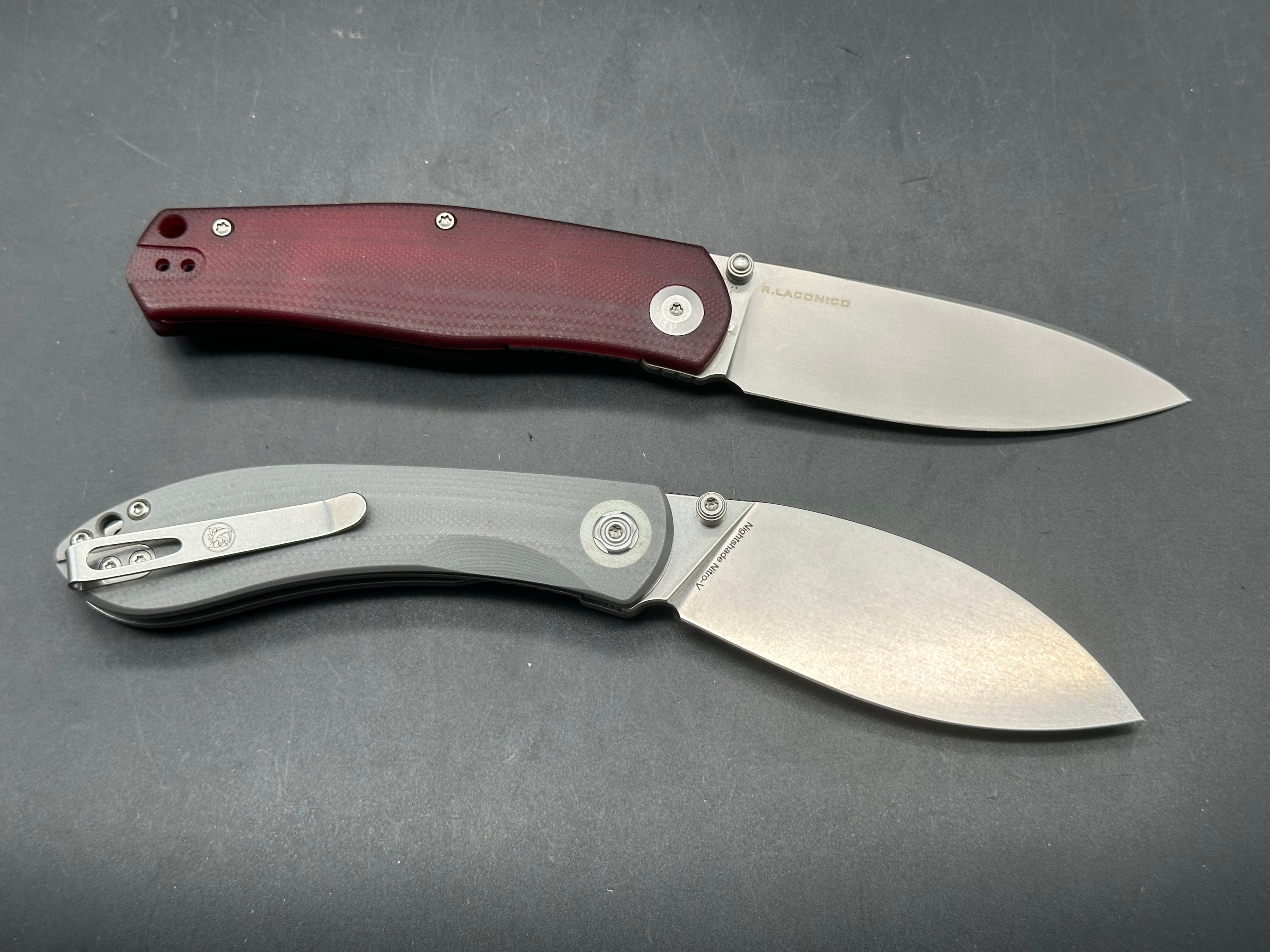 2 knife Bundle Civivi Sokoke 14C28N & Vosteed Nightshade Nitro V and gray G-10 scales