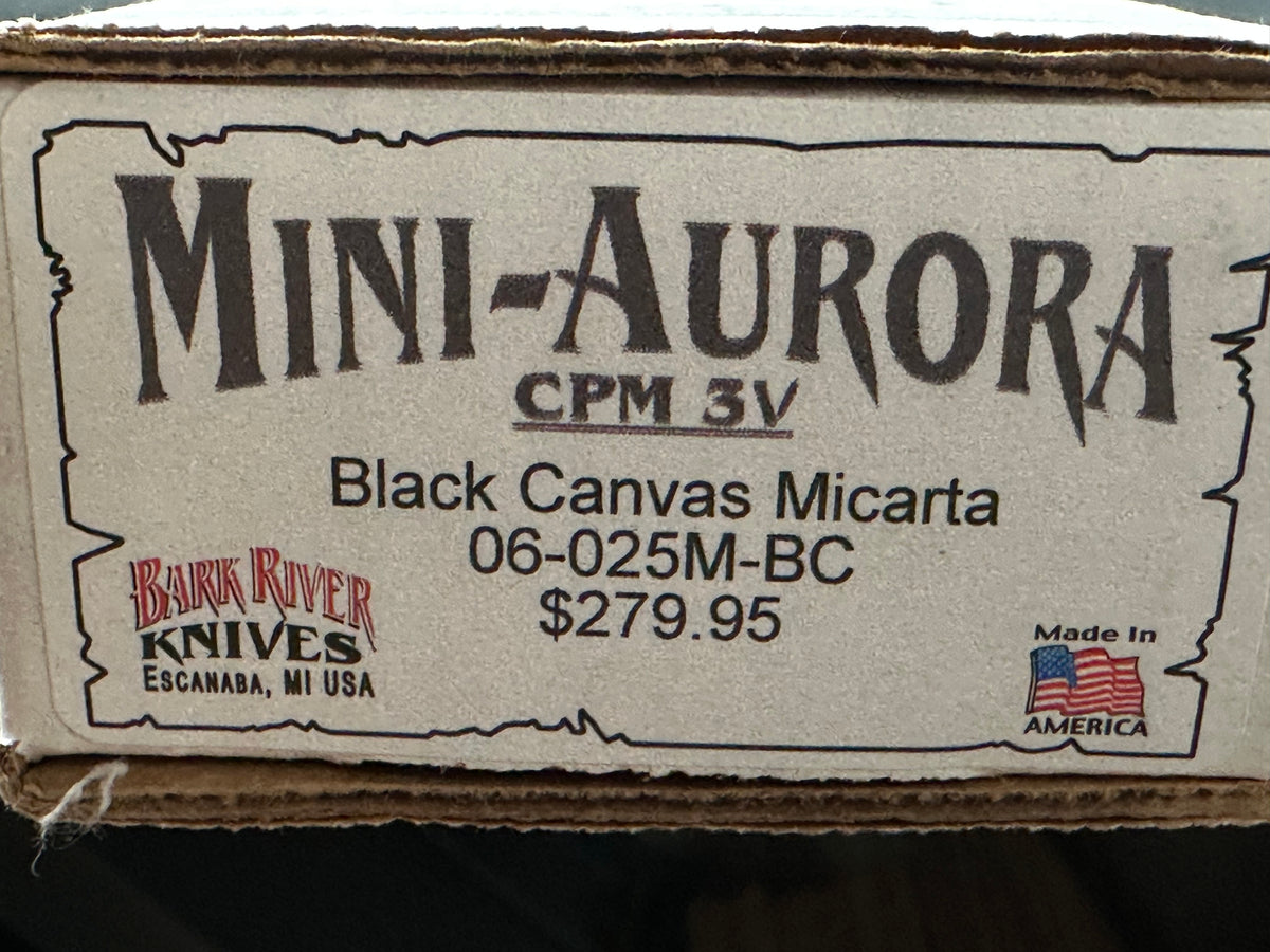 Bark River Mini-Aurora CPM-3V black canvas micarta