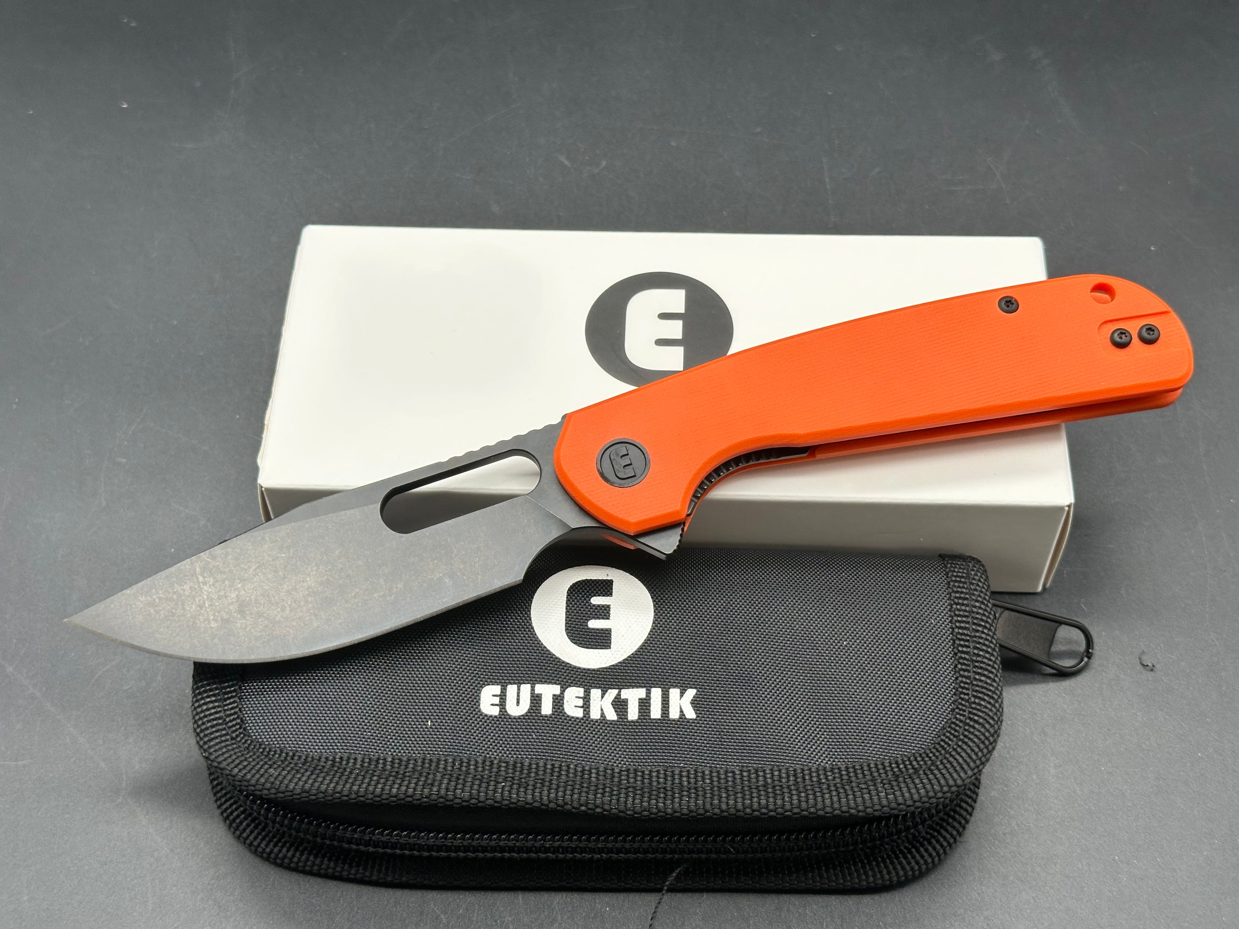 Eutektik Trinity Orange G10 Blackwashed - New in box from Eutektik knives plus LTK Koozie/Patch & Sticker w/each knife
