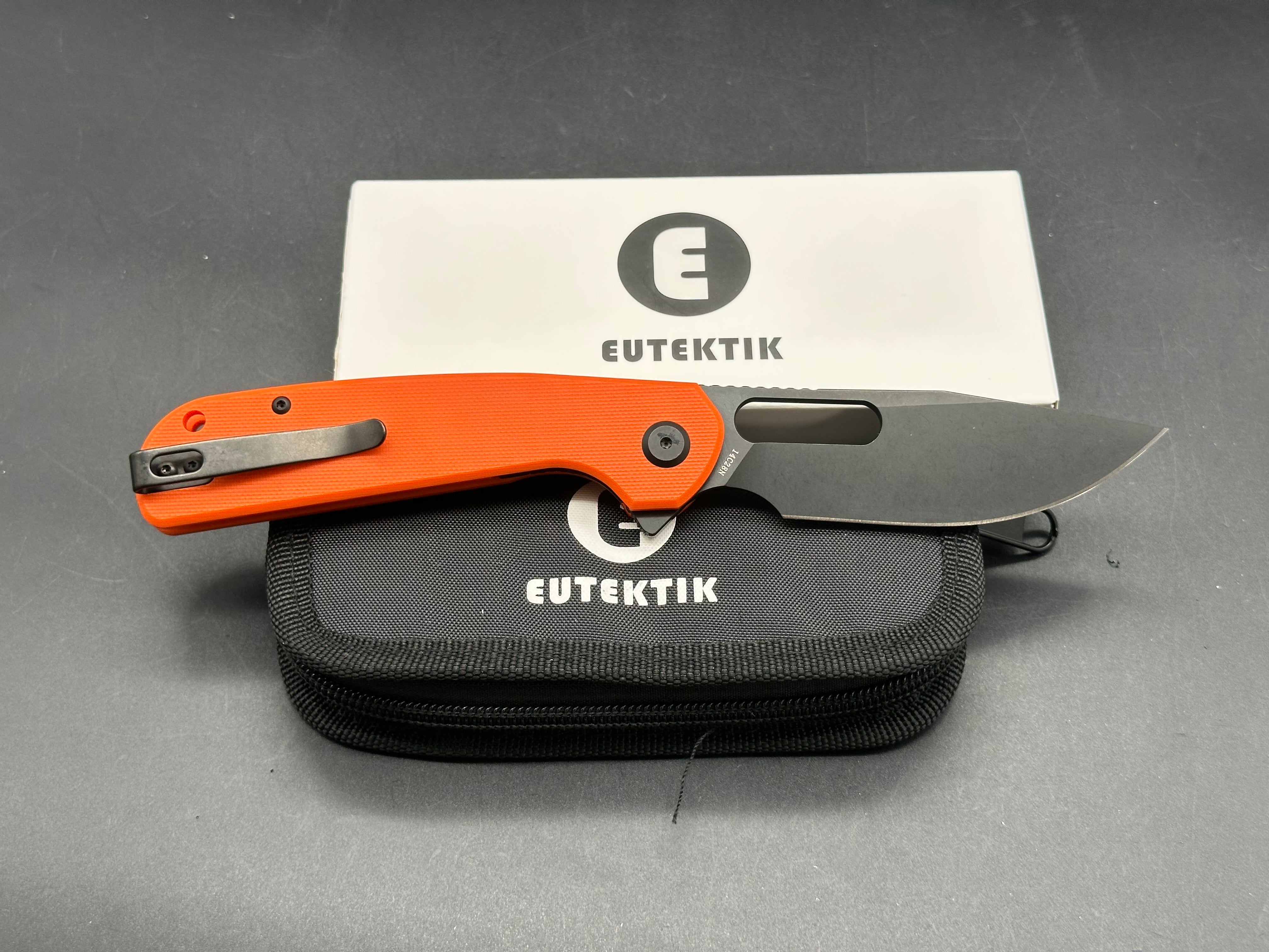 Eutektik Trinity Orange G10 Blackwashed - New in box from Eutektik knives plus LTK Koozie/Patch & Sticker w/each knife