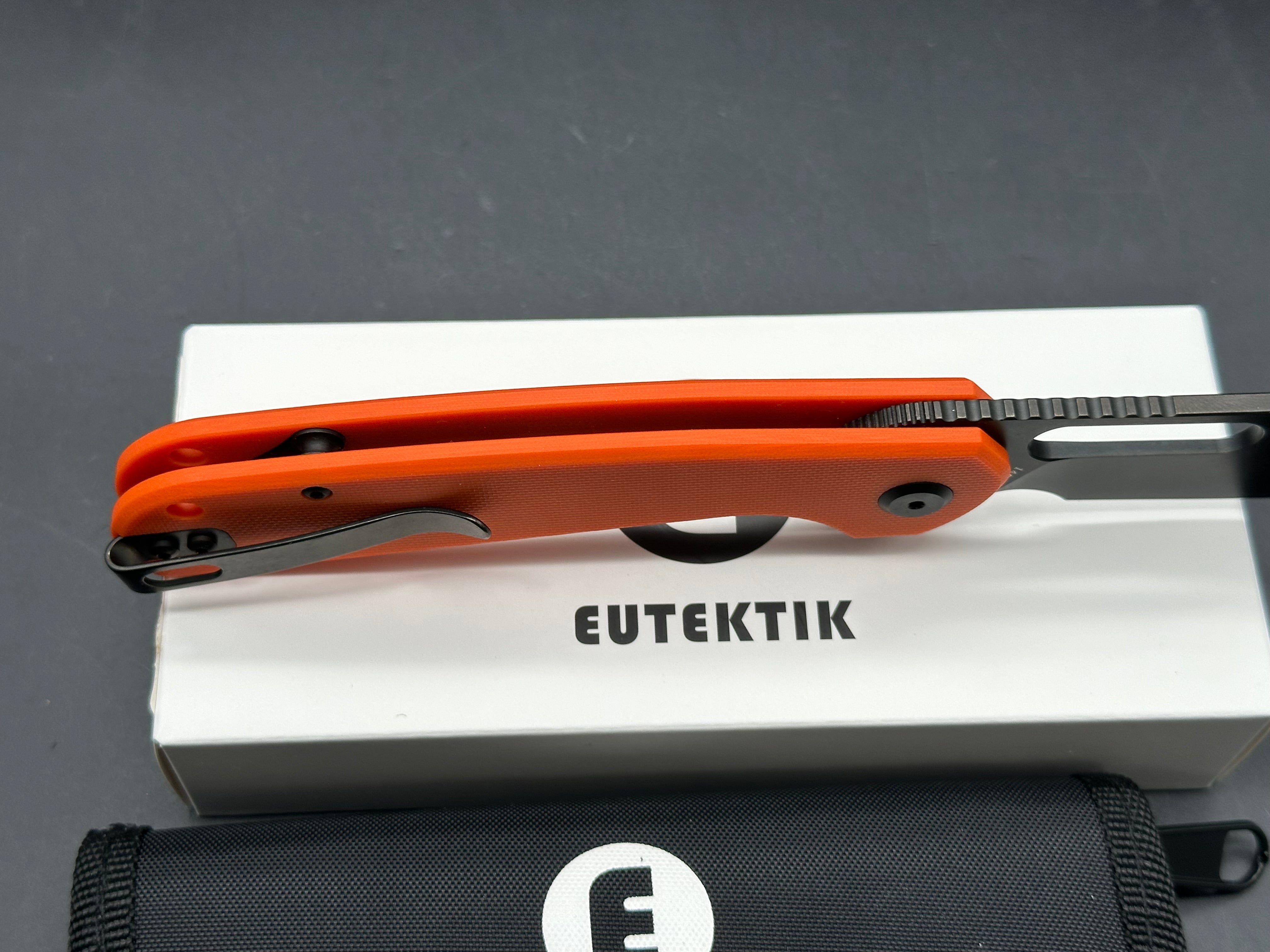 Eutektik Trinity Orange G10 Blackwashed - New in box from Eutektik knives plus LTK Koozie/Patch & Sticker w/each knife