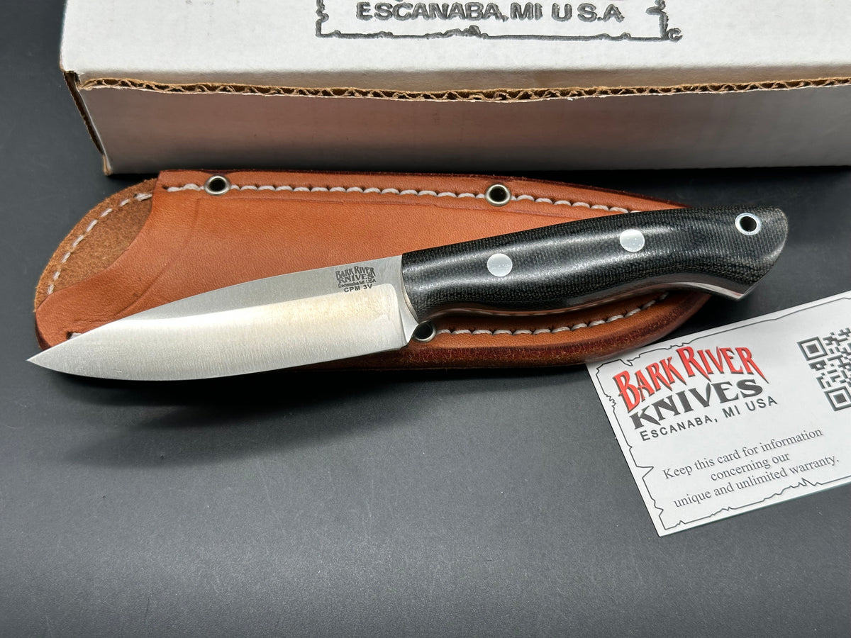 Bark River Mini-Aurora CPM-3V black canvas micarta