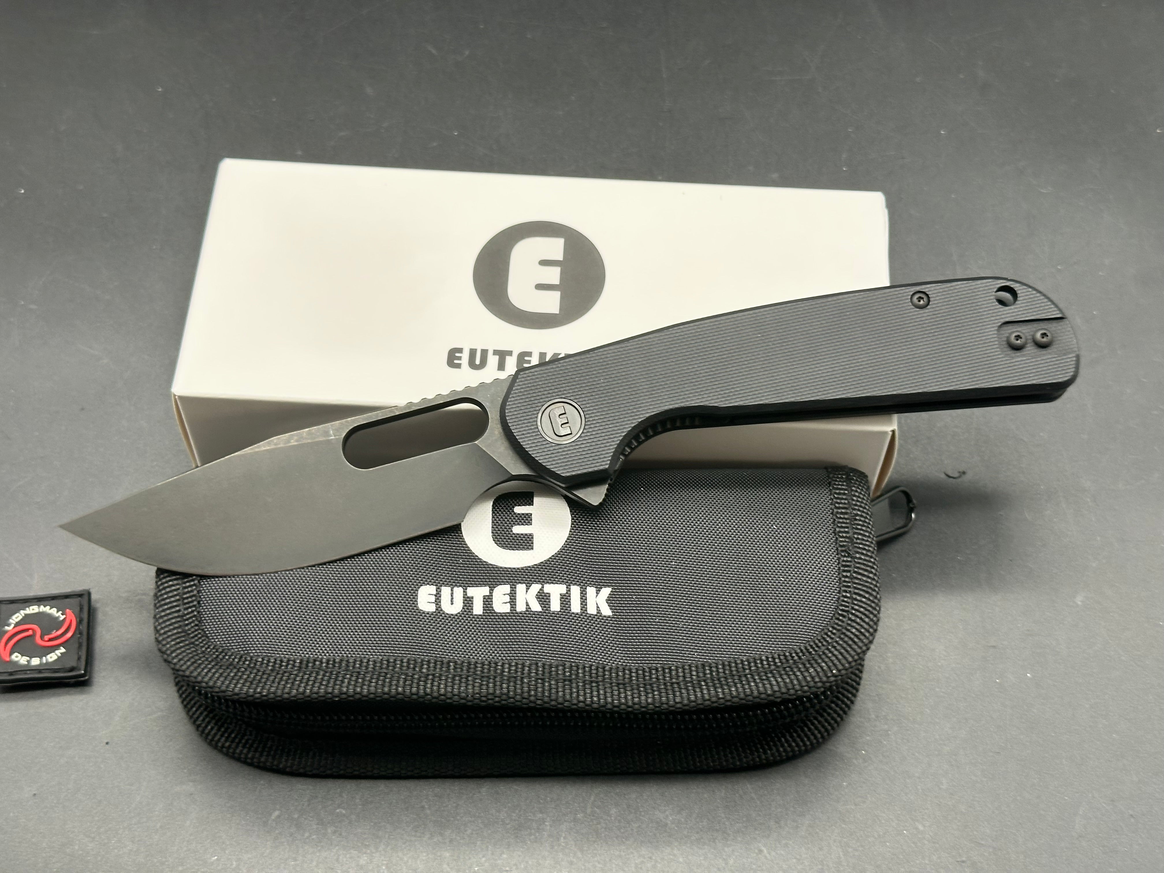 Eutektik Trinity Black G10 Blackwashed Blade New in box plus LTK Koozie/Patch & Sticker w/each knife