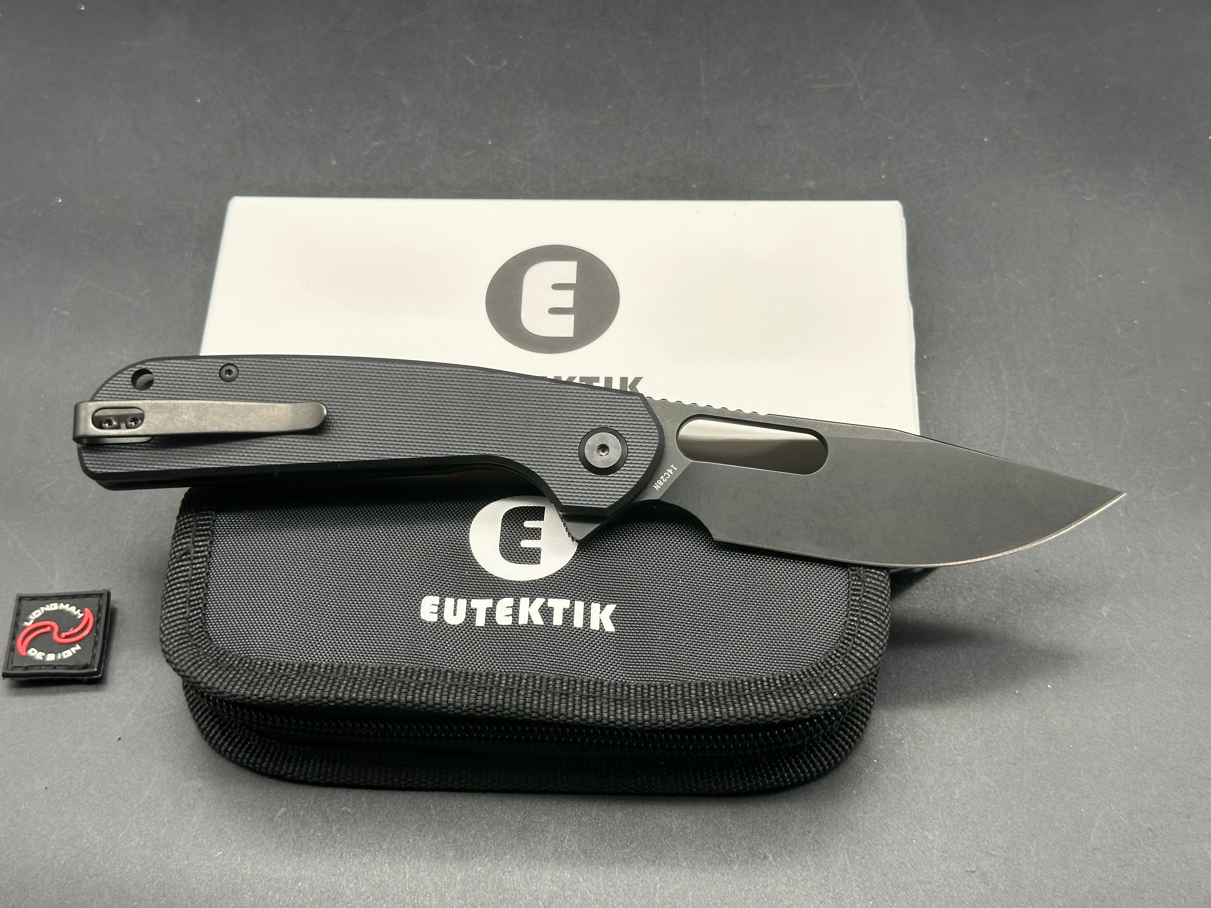 Eutektik Trinity Black G10 Blackwashed Blade New in box plus LTK Koozie/Patch & Sticker w/each knife