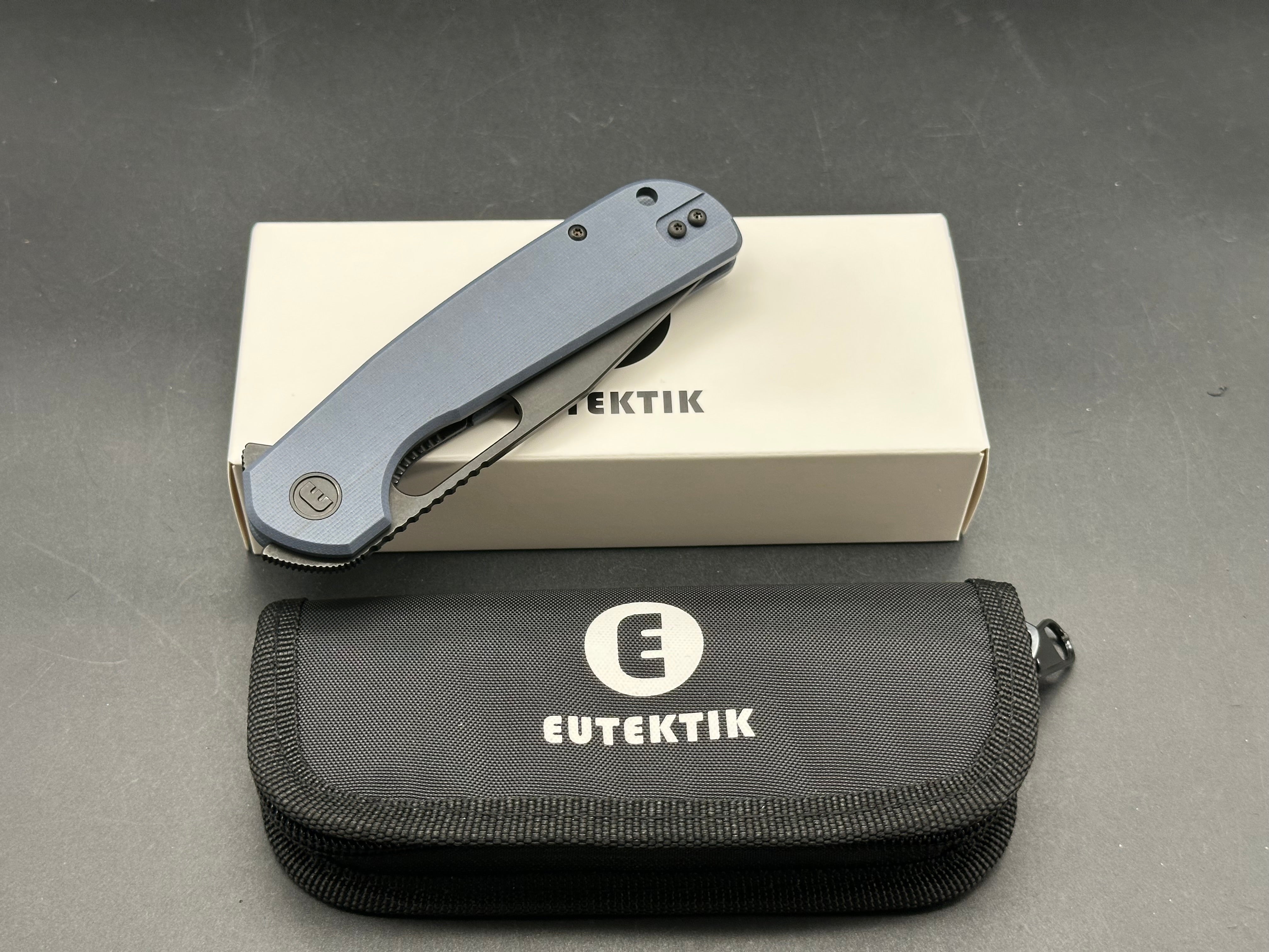 Eutektik Trinity Denim G10 Blackwashed - New in box from Eutektik knives plus LTK Koozie/Patch & Sticker w/each knife