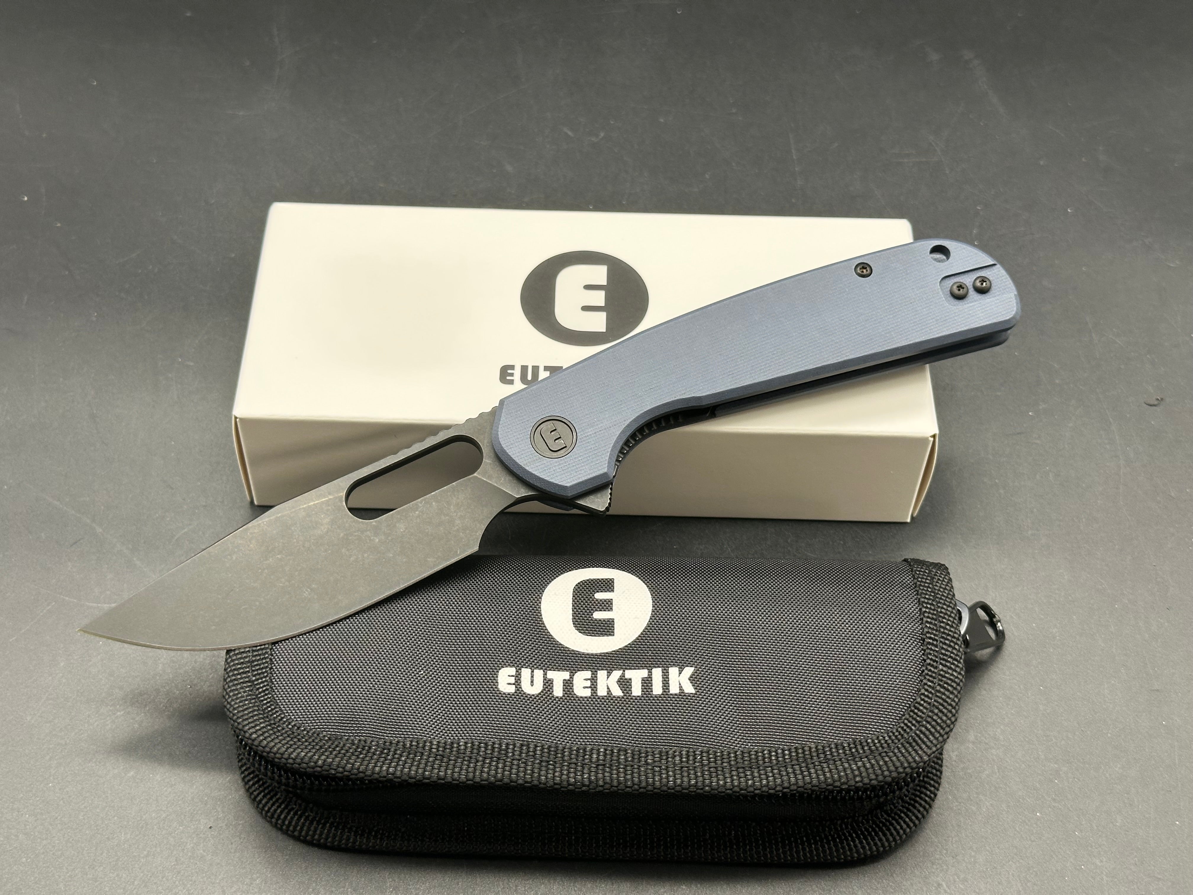 Eutektik Trinity Denim G10 Blackwashed - New in box from Eutektik knives plus LTK Koozie/Patch & Sticker w/each knife