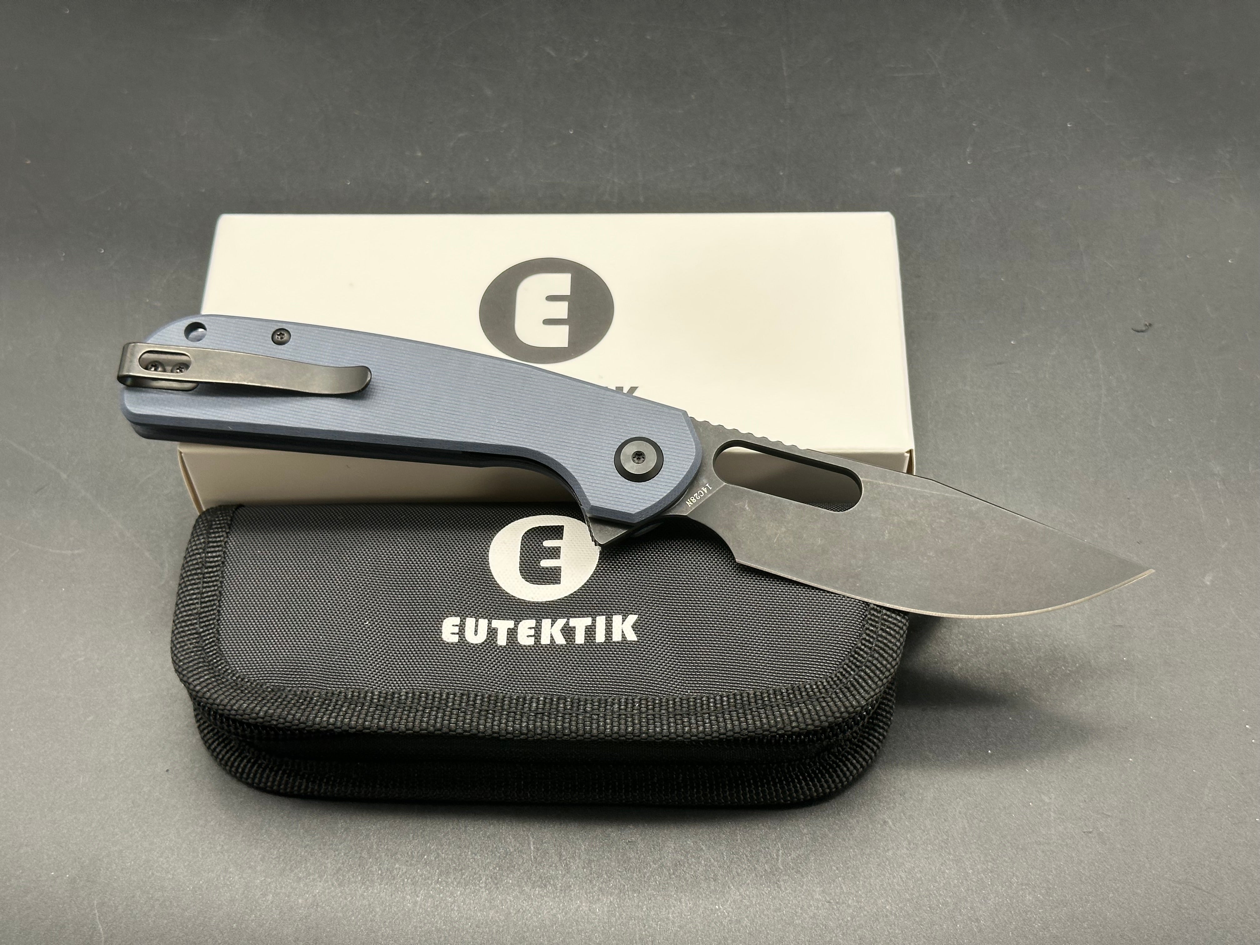 Eutektik Trinity Denim G10 Blackwashed - New in box from Eutektik knives plus LTK Koozie/Patch & Sticker w/each knife
