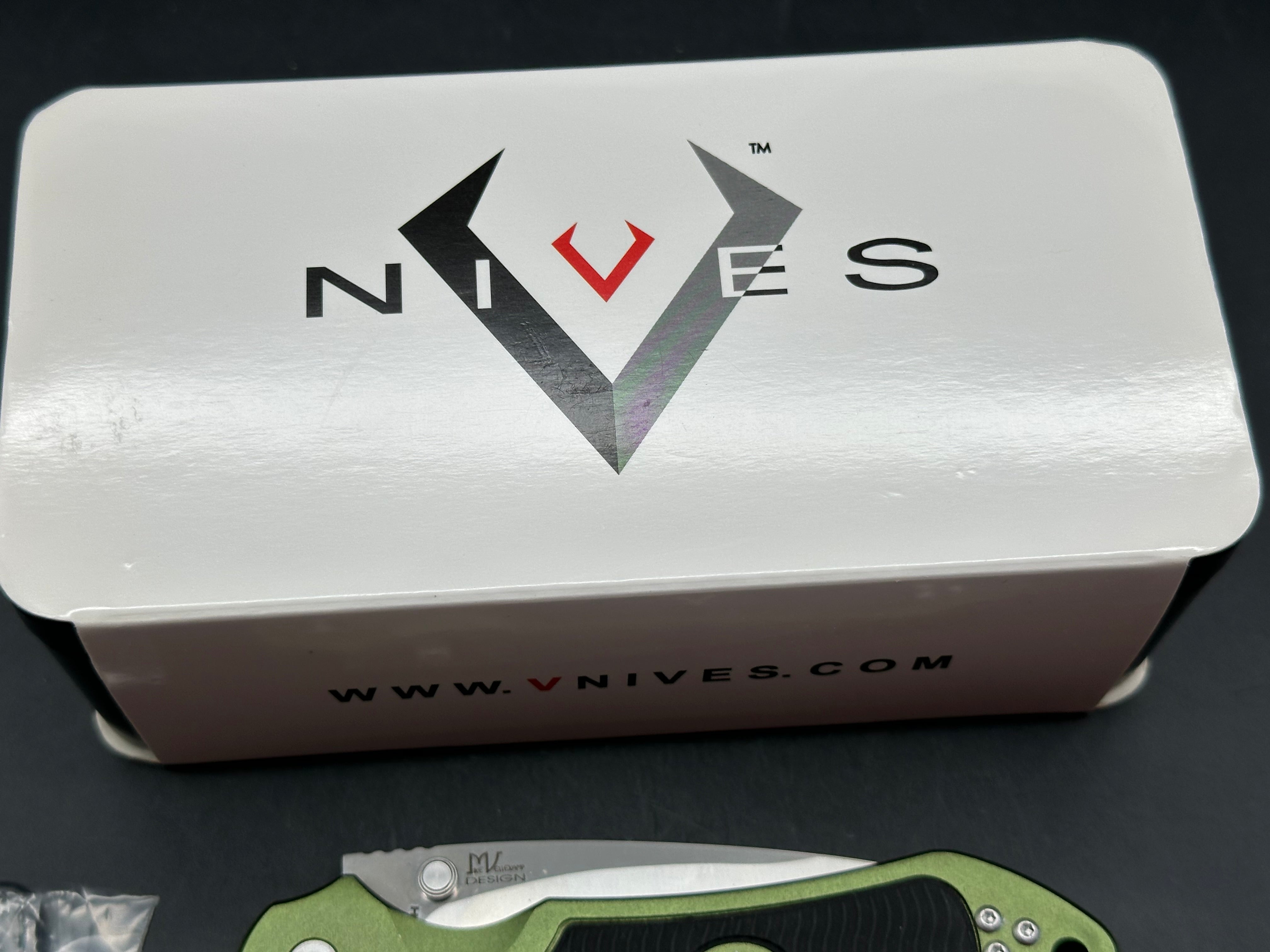 V NIVES GRIPTIDE GREEN ALUMINUM FOLDING 8CR13MOV LOCKBACK POCKET KNIFE