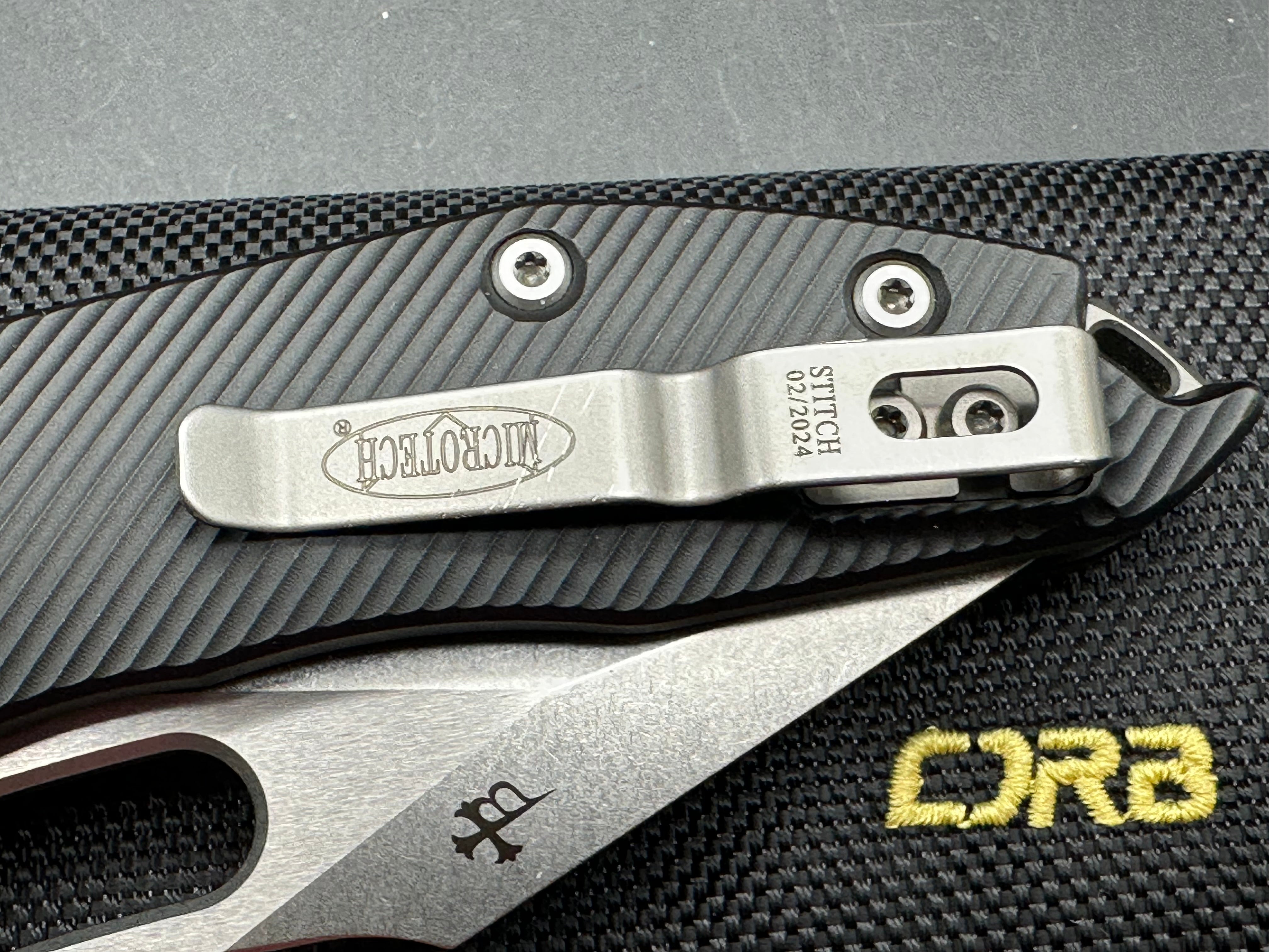 Microtech Stitch Ram-Lok Knife Black G-10 (3.7" Stonewash)