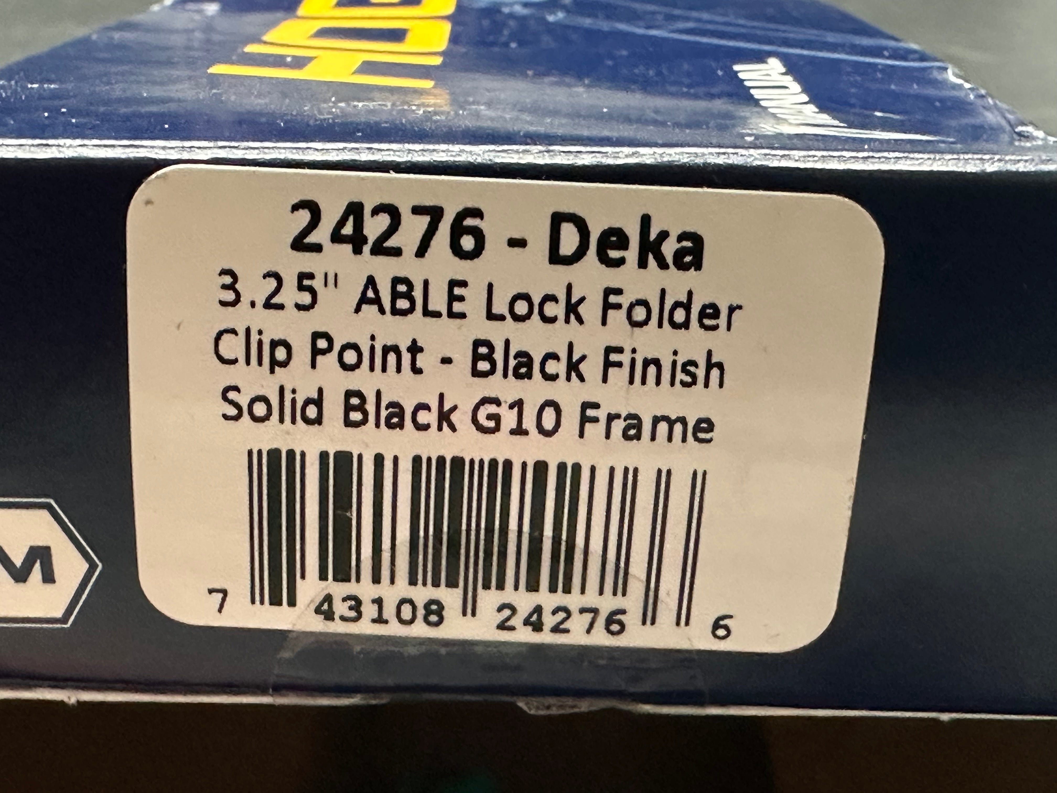 Hogue Knives Deka Clip Point Pocket Knife Black G-10 (3.25" Black 20CV)