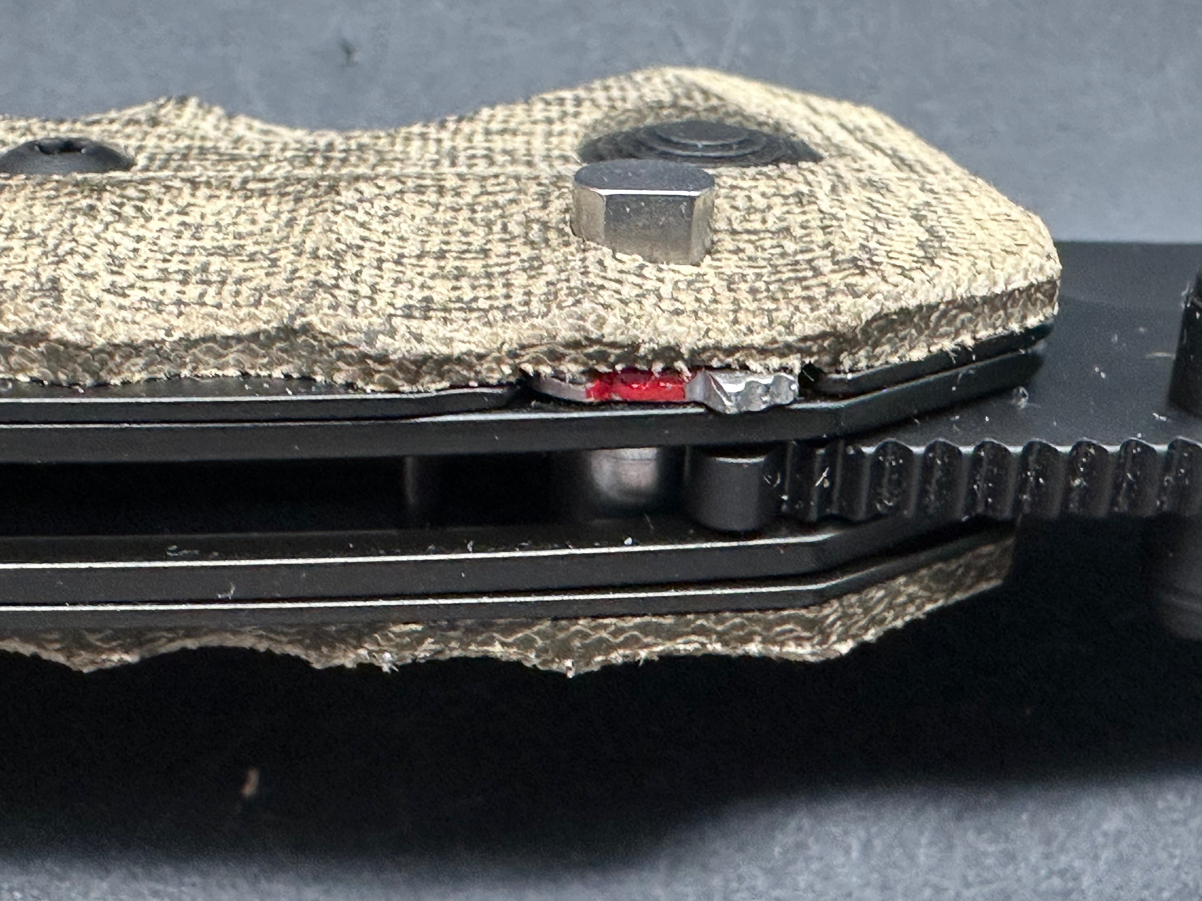 SOG Kiku Spring Assisted Knife Linen Micarta (3.5" Black)