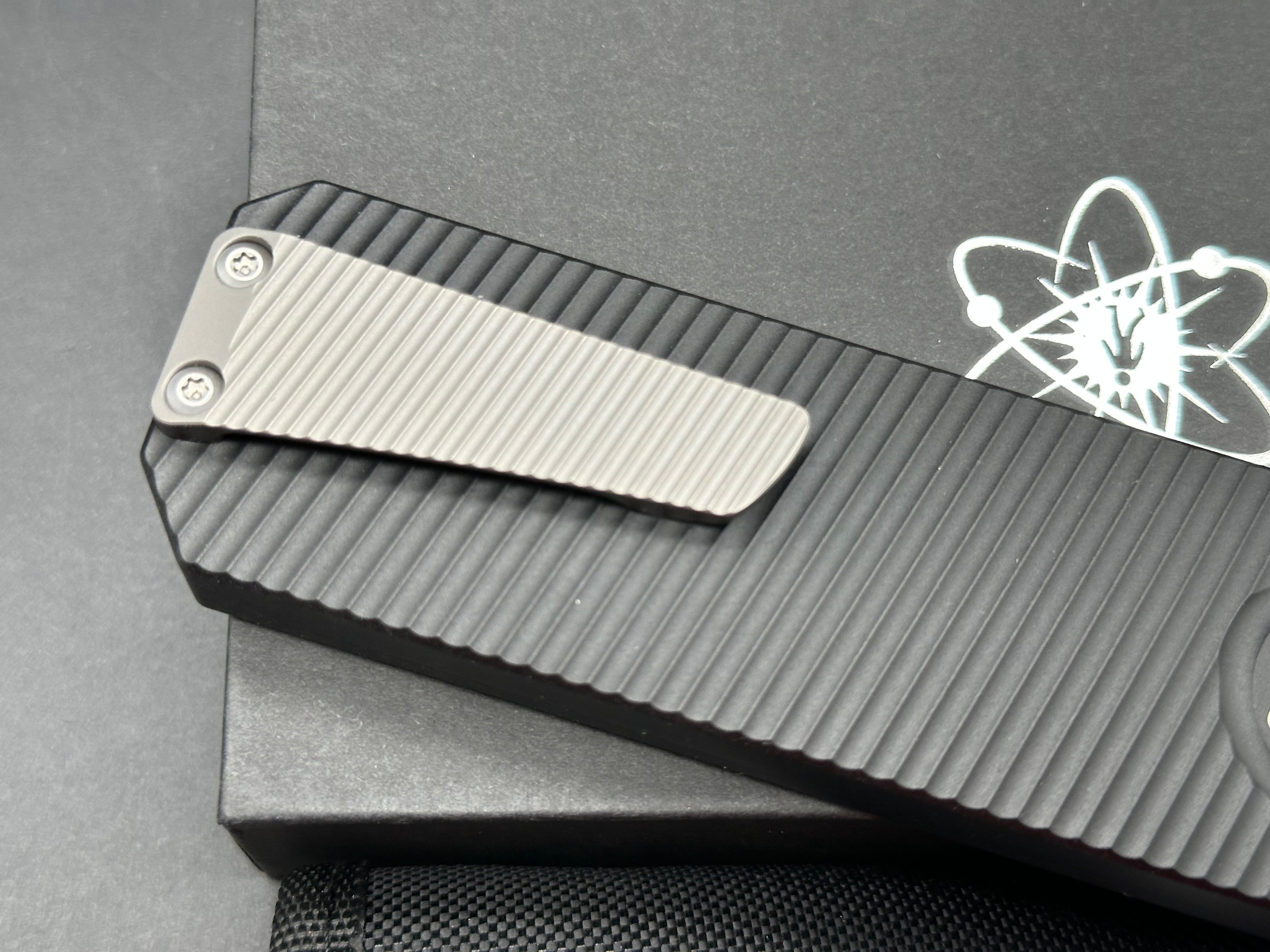 EMP EDC Pulse-R (Ridiculous) OTF (NEW), 3.6" CPM MagnaCut Stonewashed Drop Point with Black Aluminum