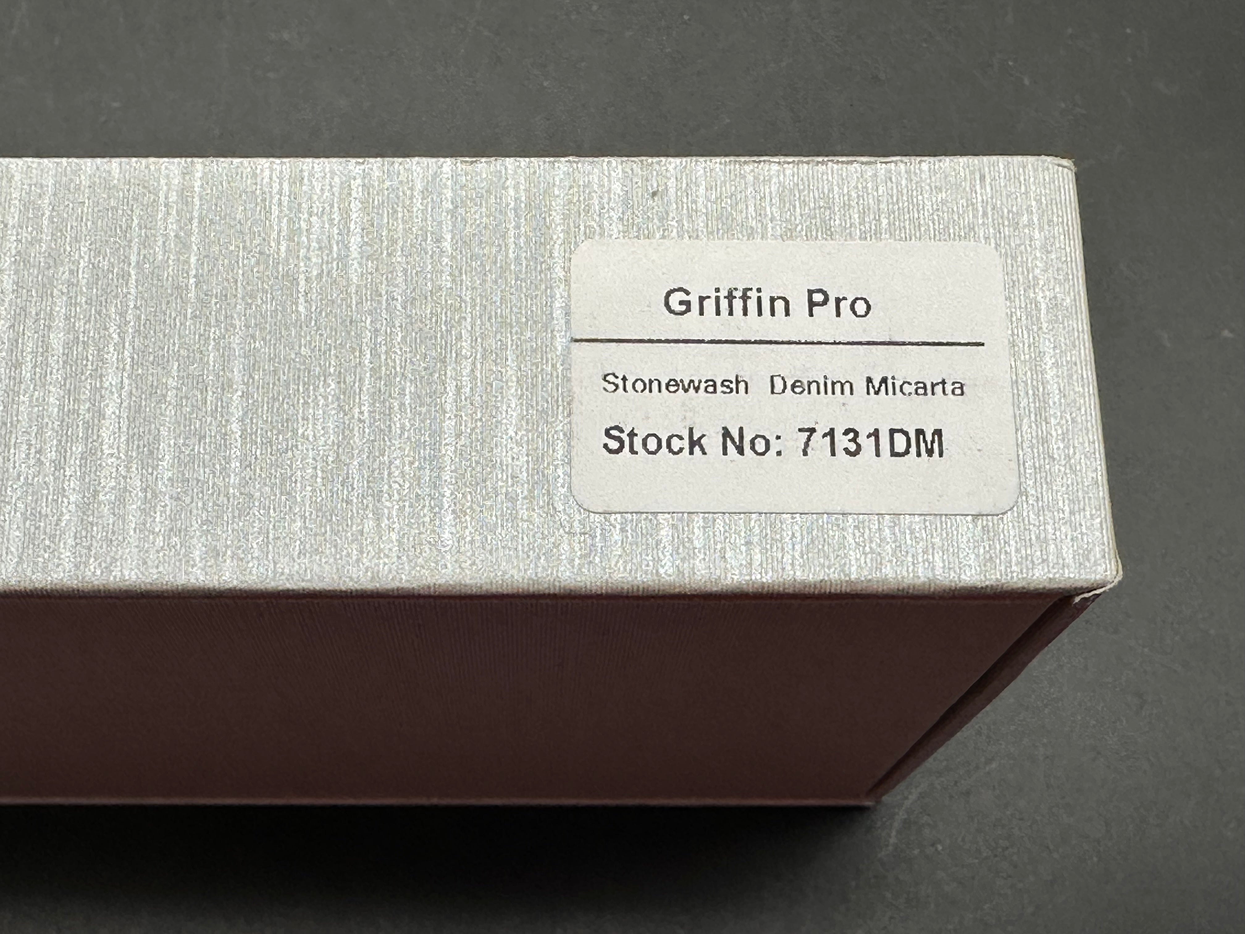 Real Steel Griffin Pro blue denim handle button lock 14C28N blade