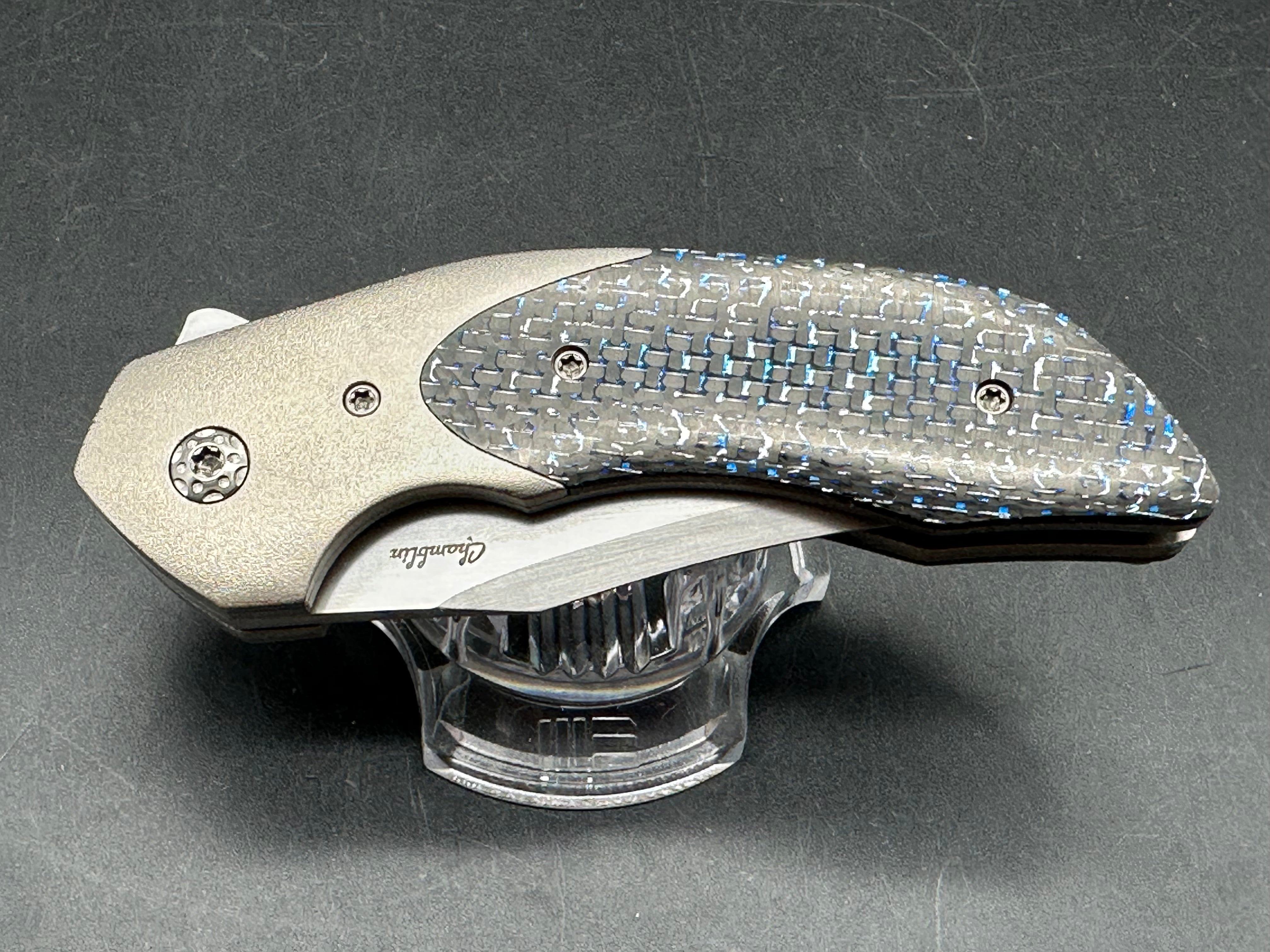 Joel Chamblin JVO Designs Uppercut: Designed by Jared Von Otterloo. 3.125 inch hand rubbed, satin finish recurve blade