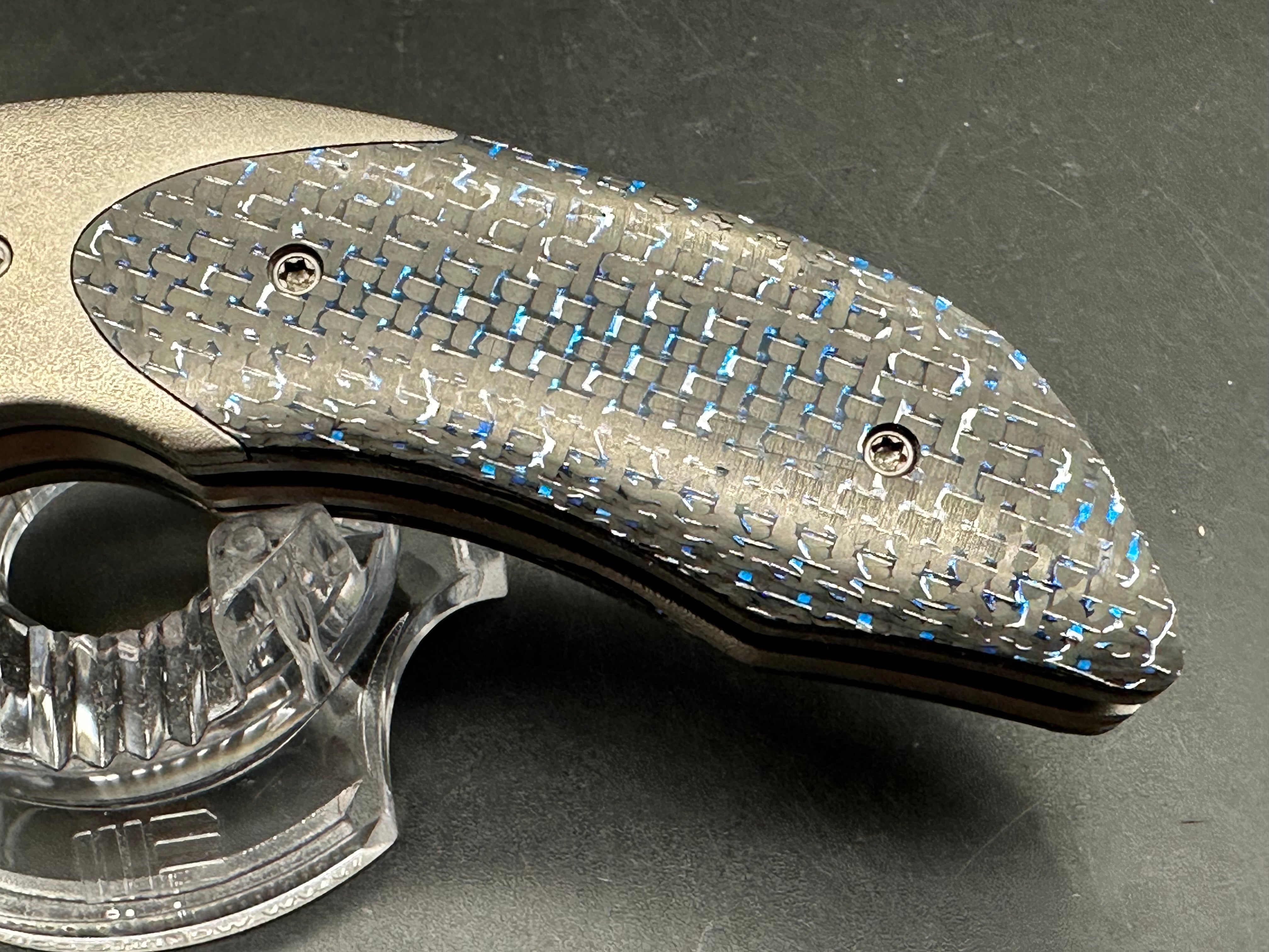 Joel Chamblin JVO Designs Uppercut: Designed by Jared Von Otterloo. 3.125 inch hand rubbed, satin finish recurve blade