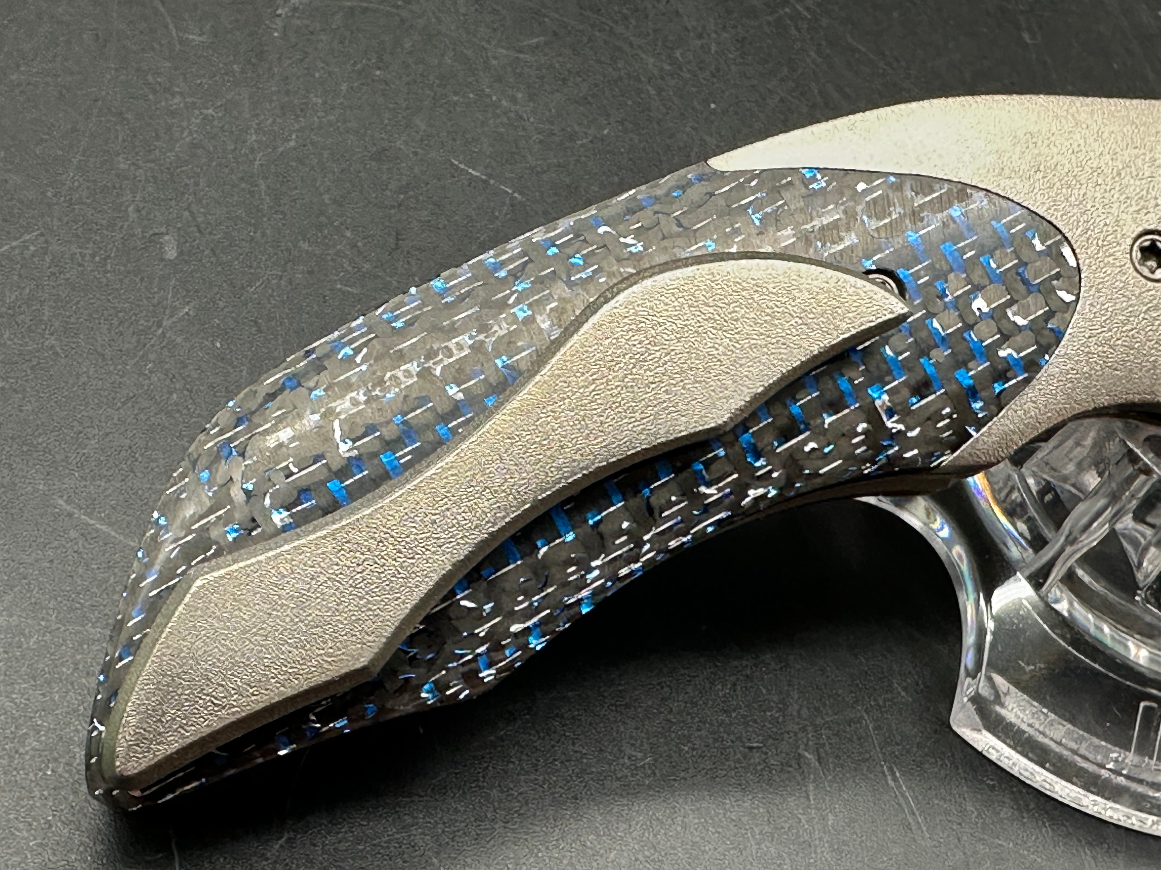 Joel Chamblin JVO Designs Uppercut: Designed by Jared Von Otterloo. 3.125 inch hand rubbed, satin finish recurve blade
