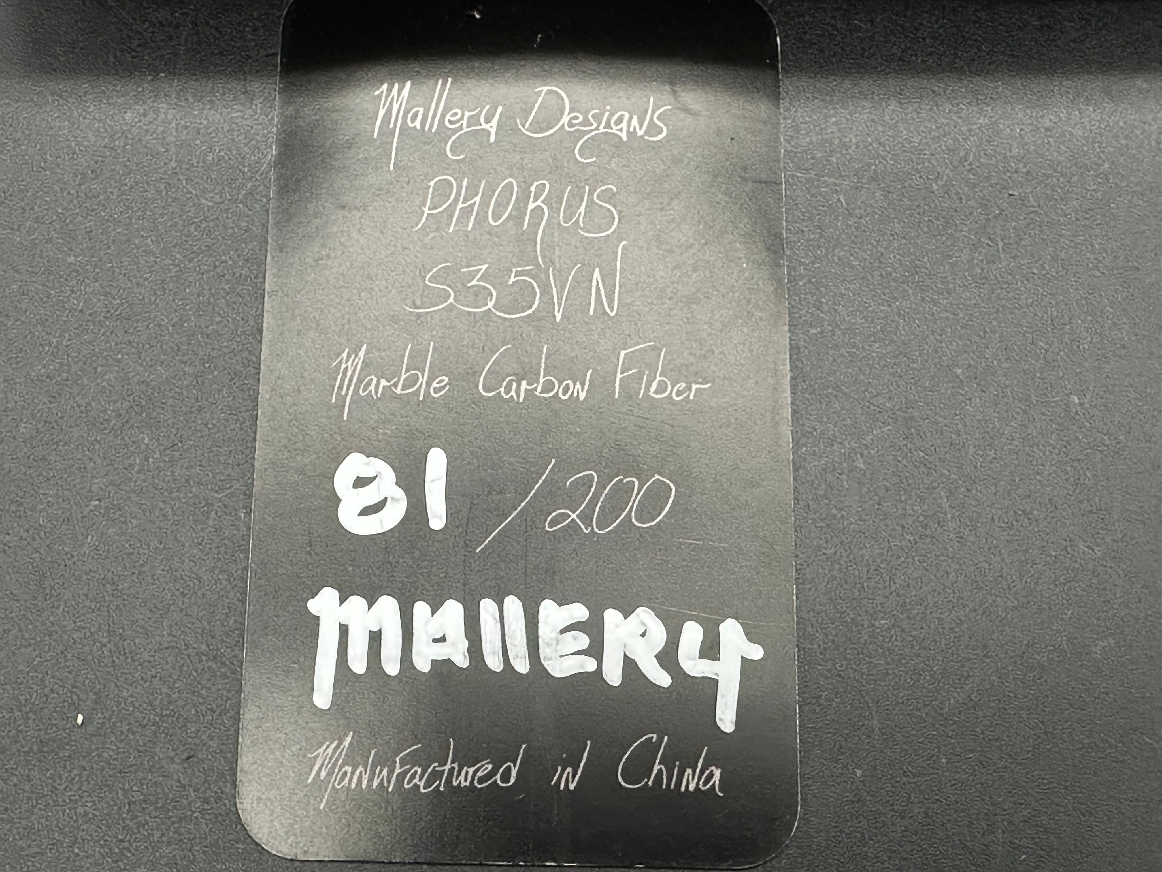 Mallery Phorus, 3.5" S35VN Stonewash Blade with Carbon Fiber Handle.